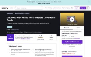 GraphQL with React: The Complete Developers Guide – Udemy