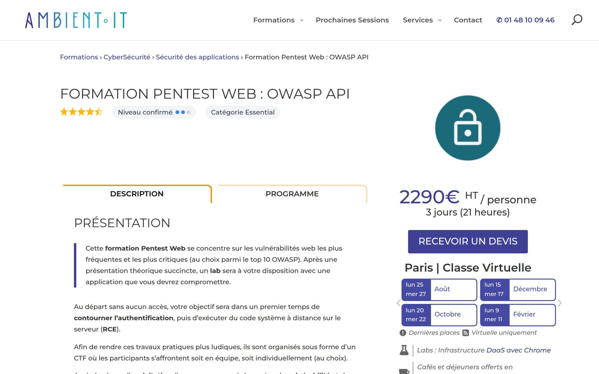 Formation Pentest Web : OWASP API - Ambient IT