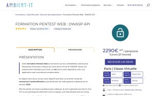Formation Pentest Web : OWASP API – Ambient IT