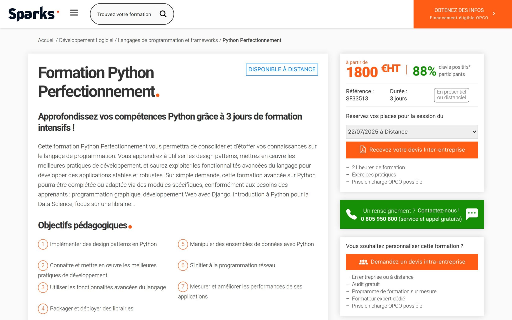 Formation Python Perfectionnement - Sparks
