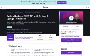 Build a Backend REST API with Python & Django – Advanced – Udemy