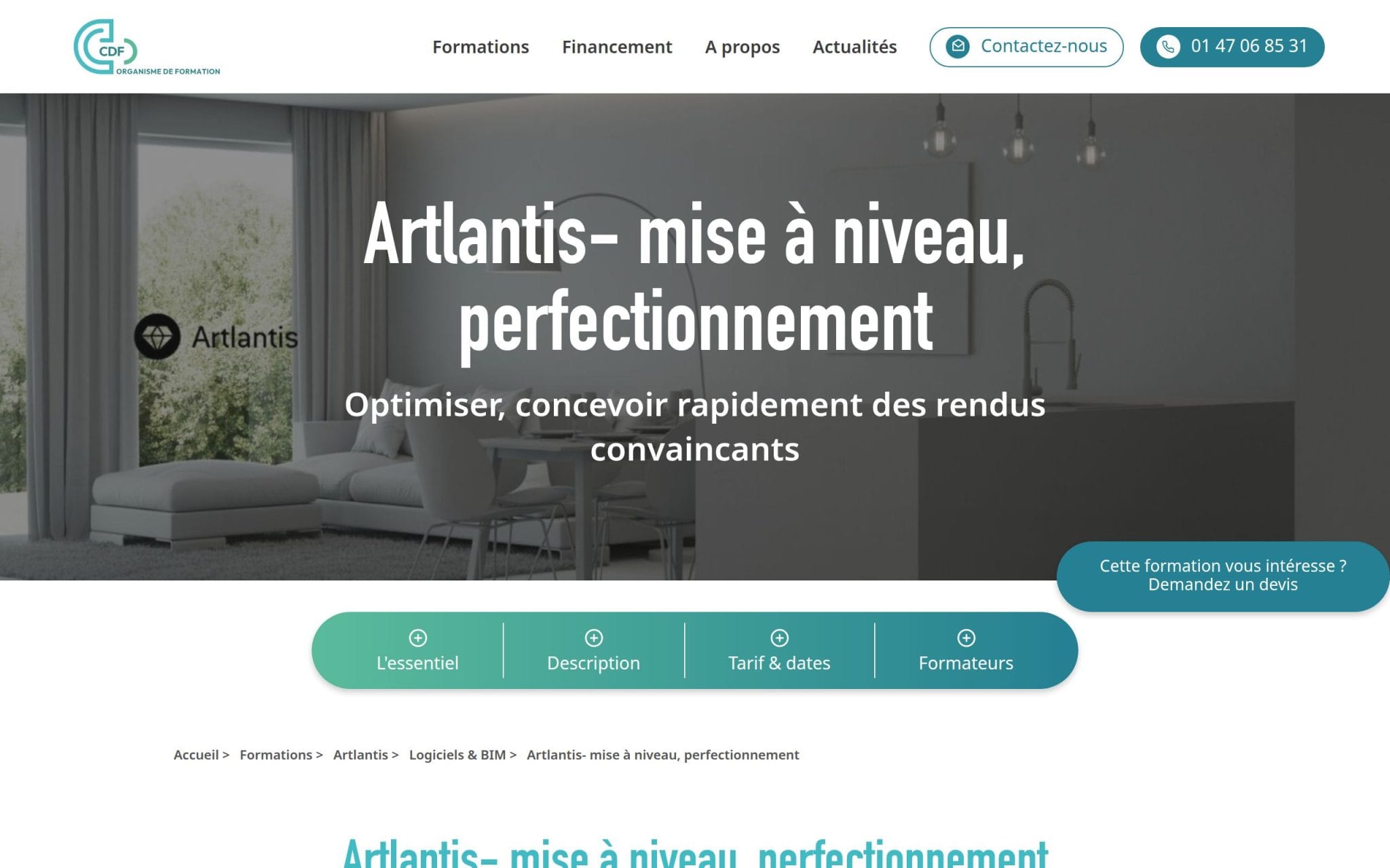 Artlantis- mise Ă niveau, perfectionnement - CDF Formations