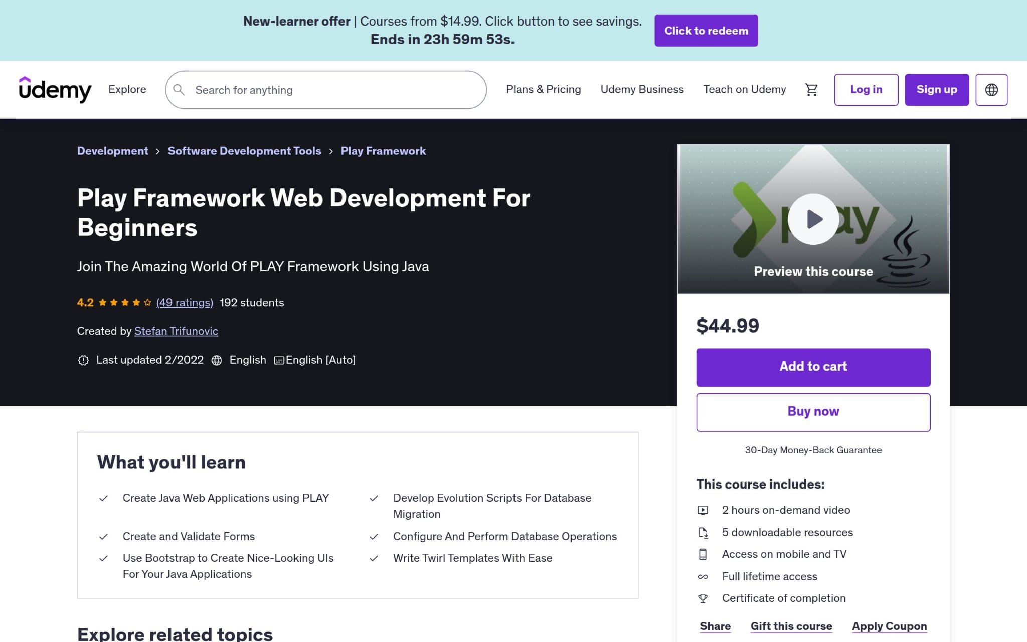 Play Framework Web Development For Beginners - Udemy