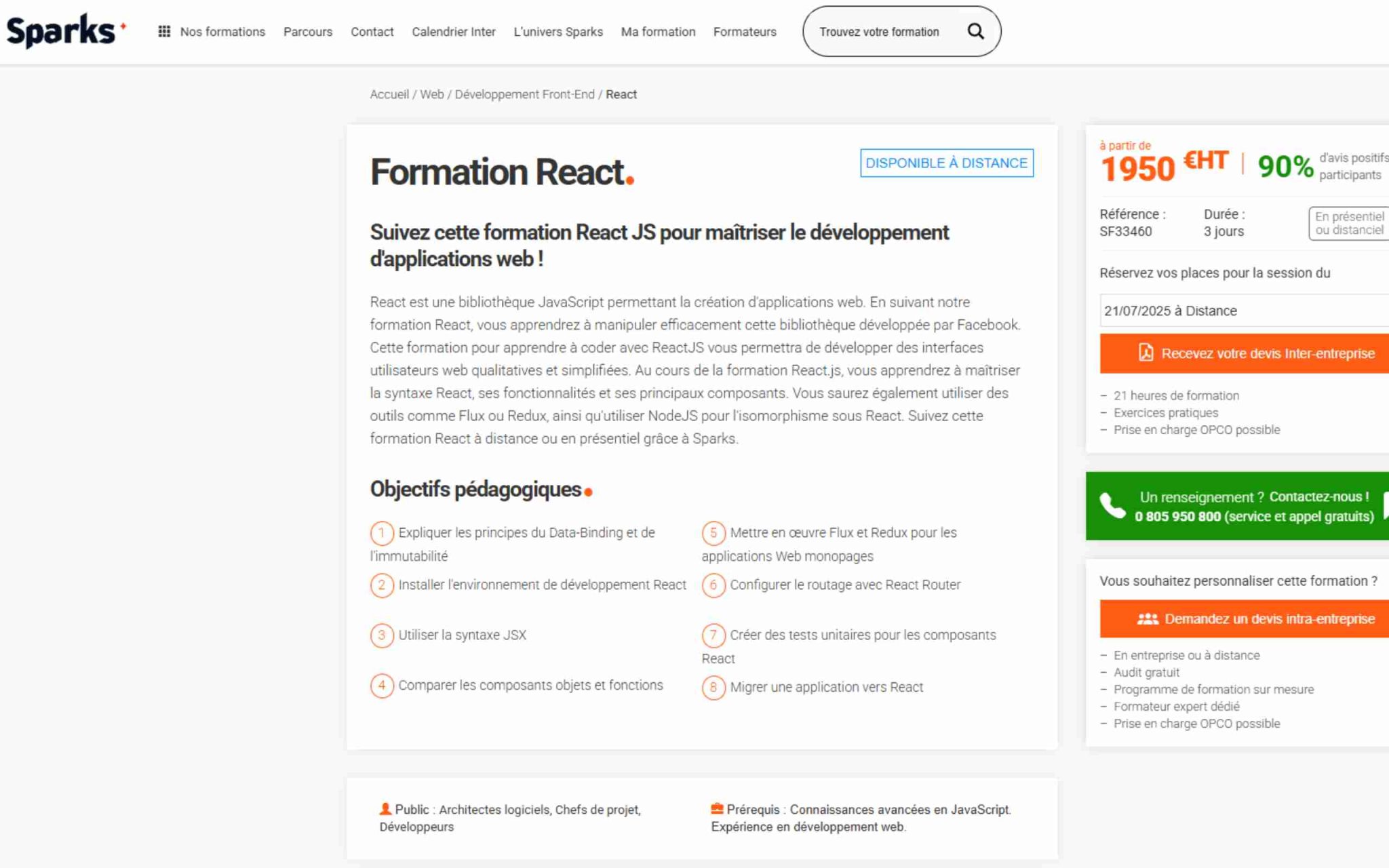 Formation React - Sparks