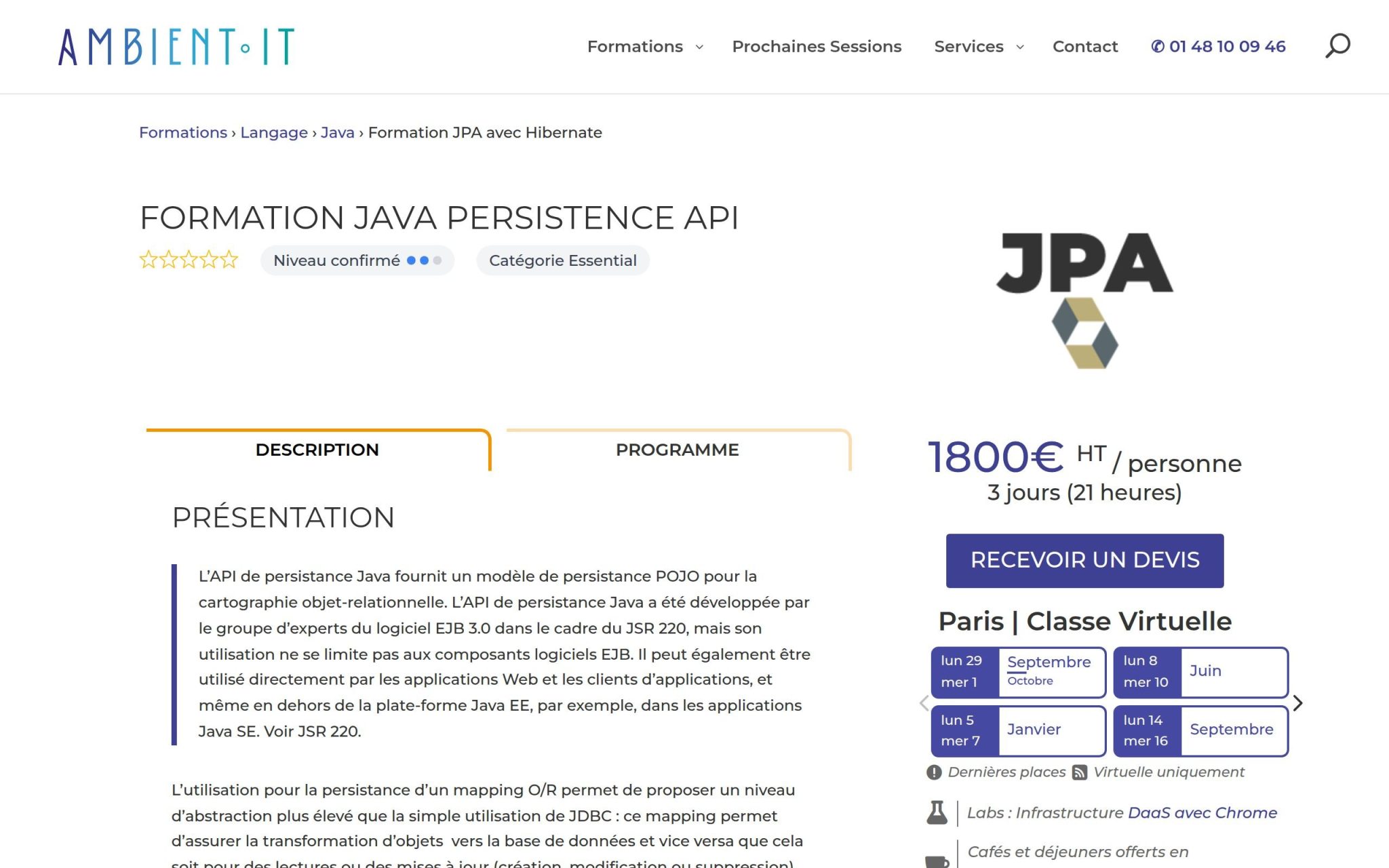 Formation Java Persistence API - Ambient IT