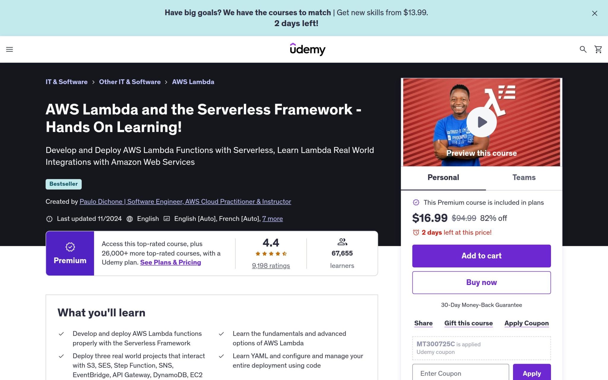 AWS Lambda - Udemy
