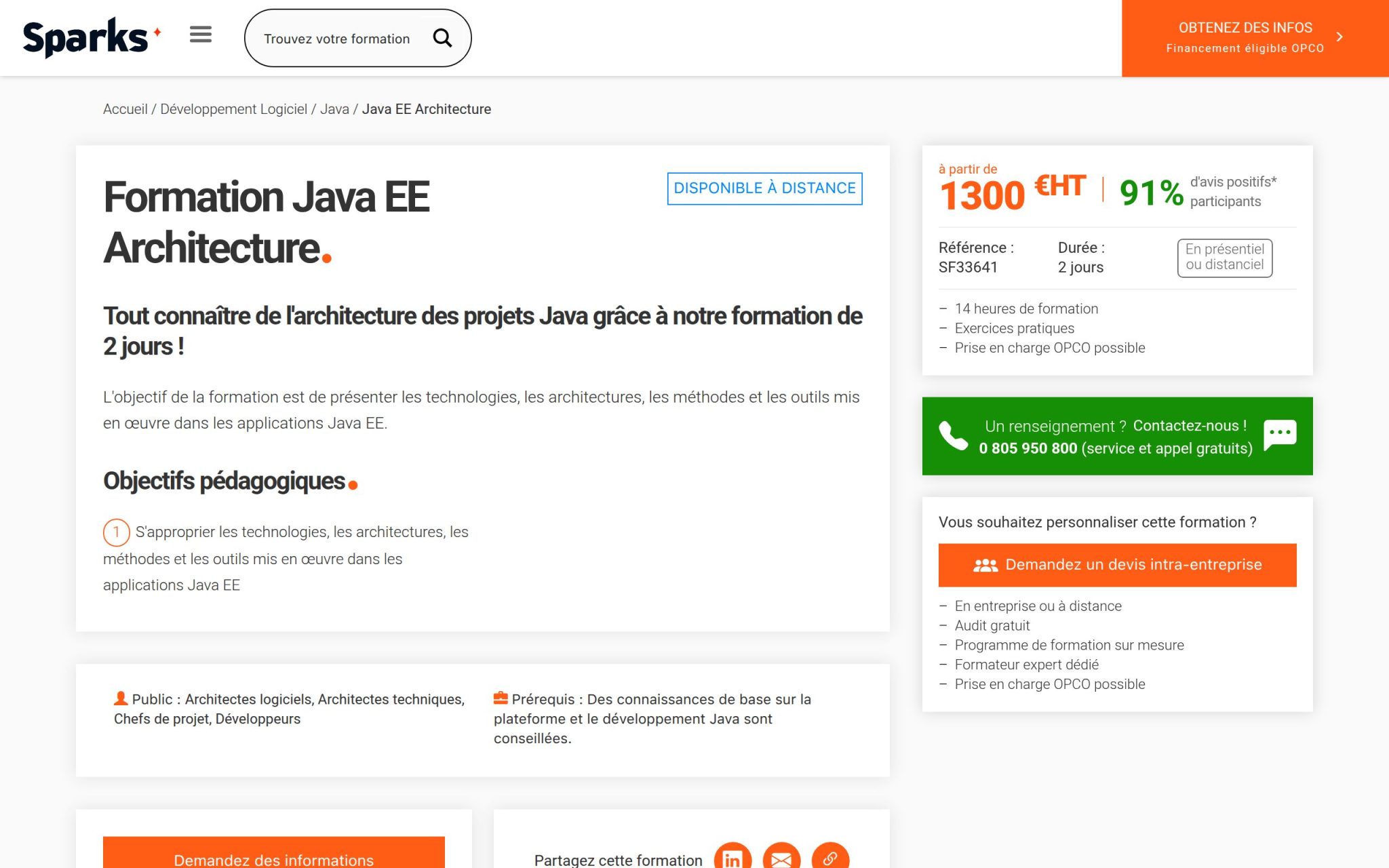 Formation Java EE Architecture - Sparks