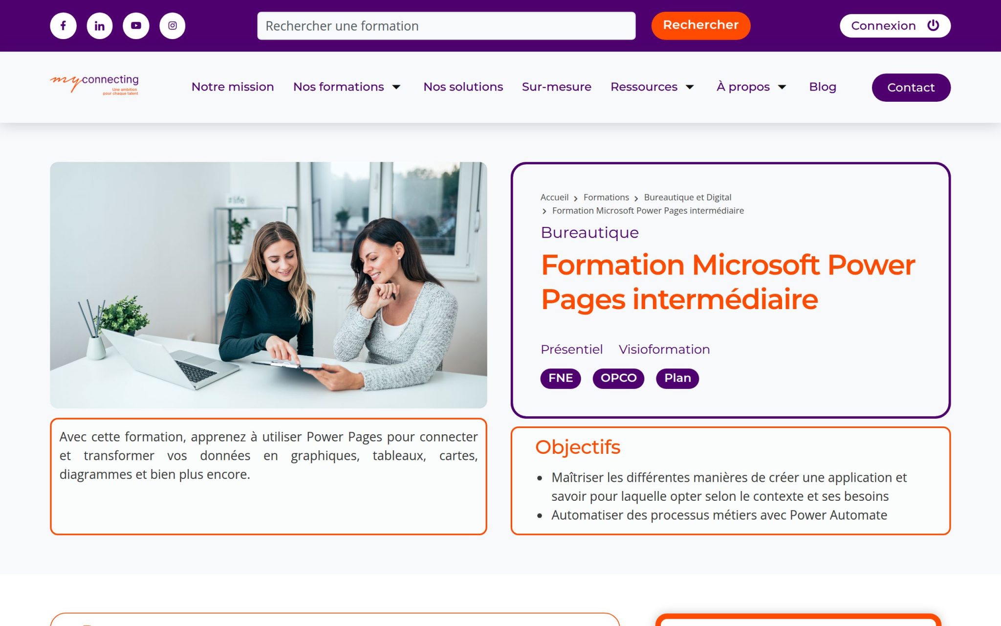 Formation Microsoft Power Pages intermédiaire - MyConnecting