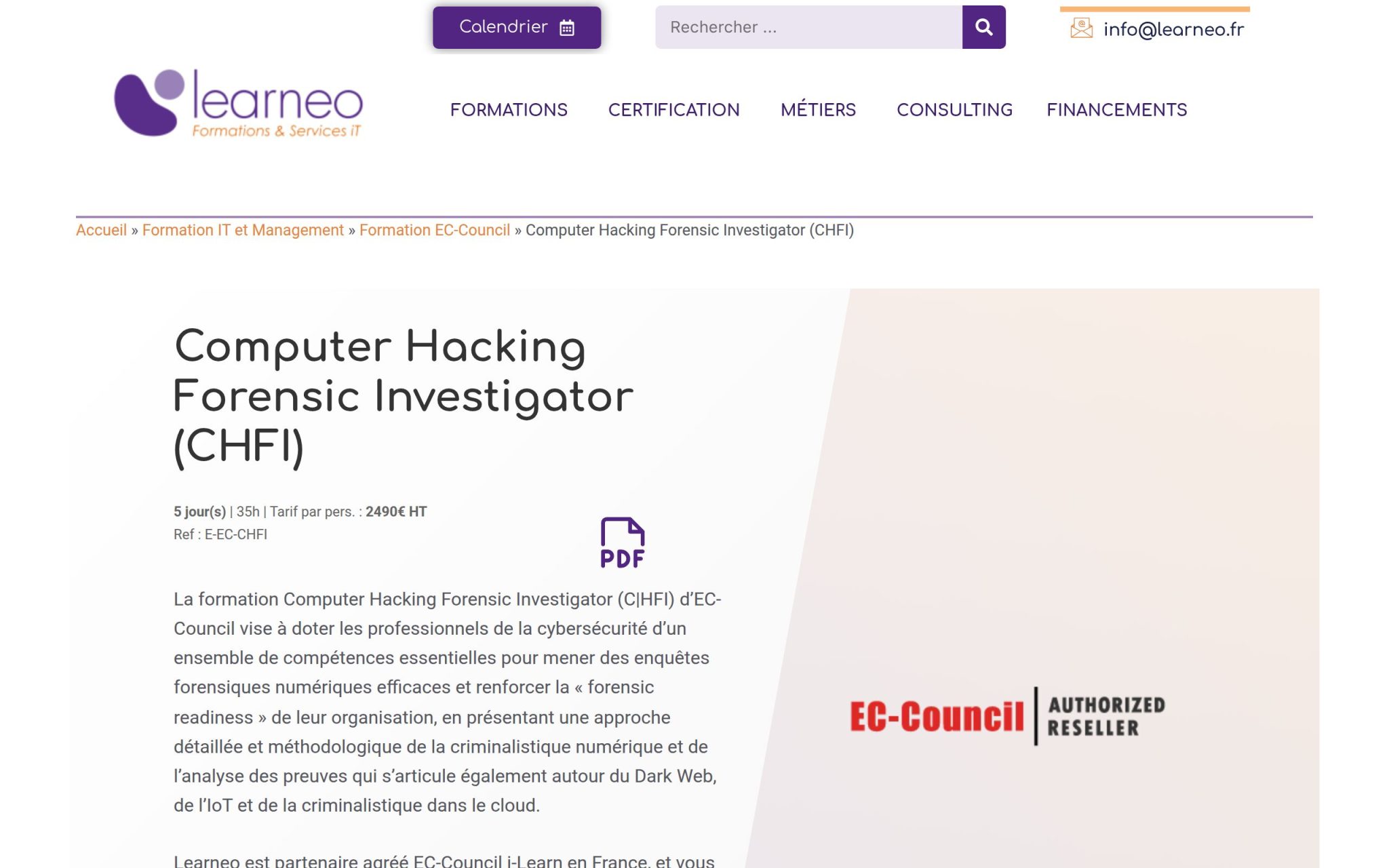 Computer Hacking Forensic Investigator (CHFI) - Learneo
