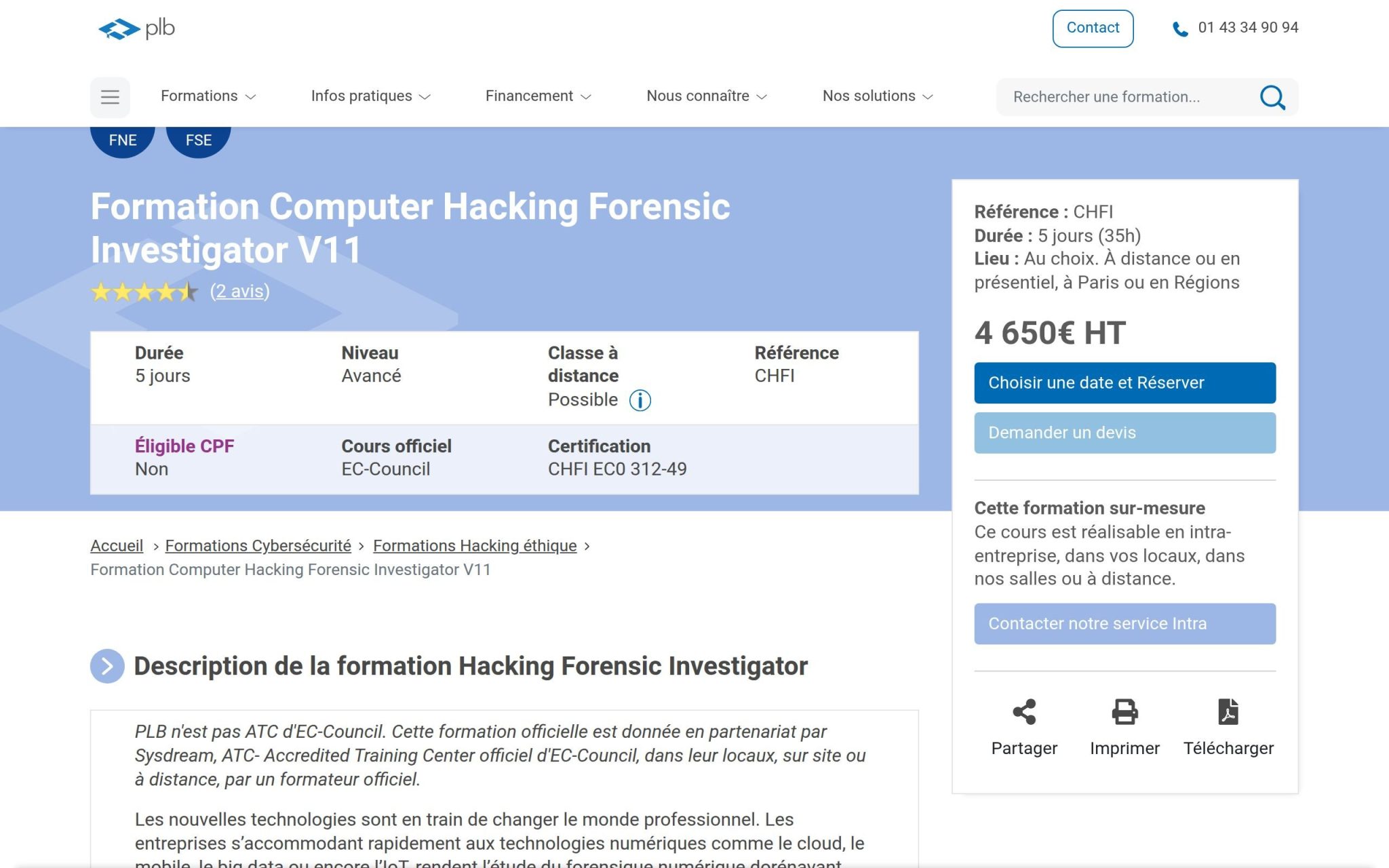 Formation Computer Hacking Forensic Investigator V11 - Plb Consultant