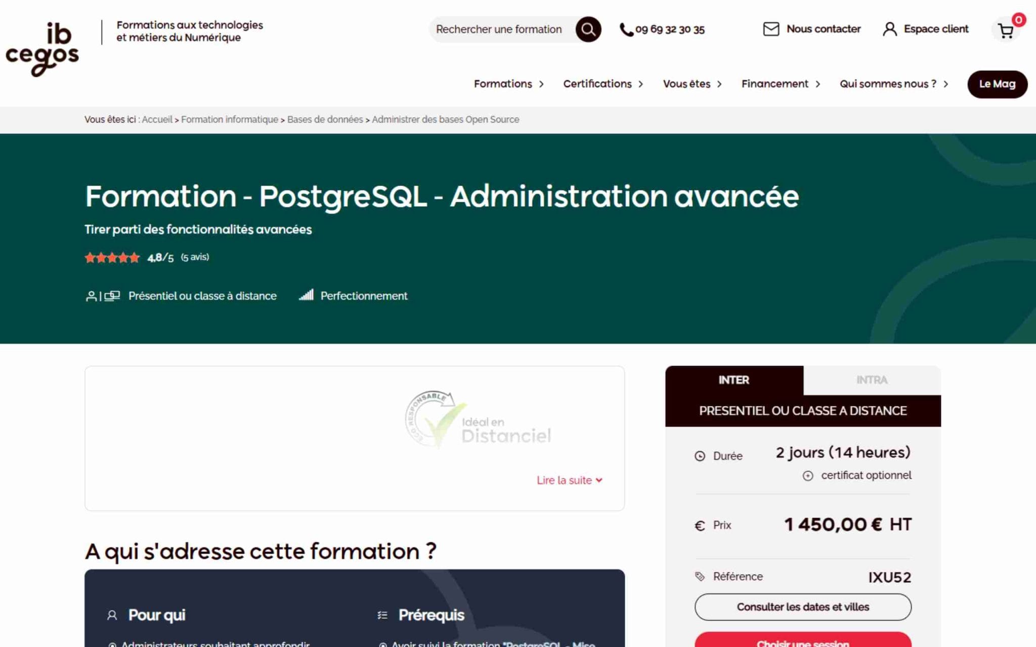 Formation - PostgreSQL - Administration avancée - ib Cegos