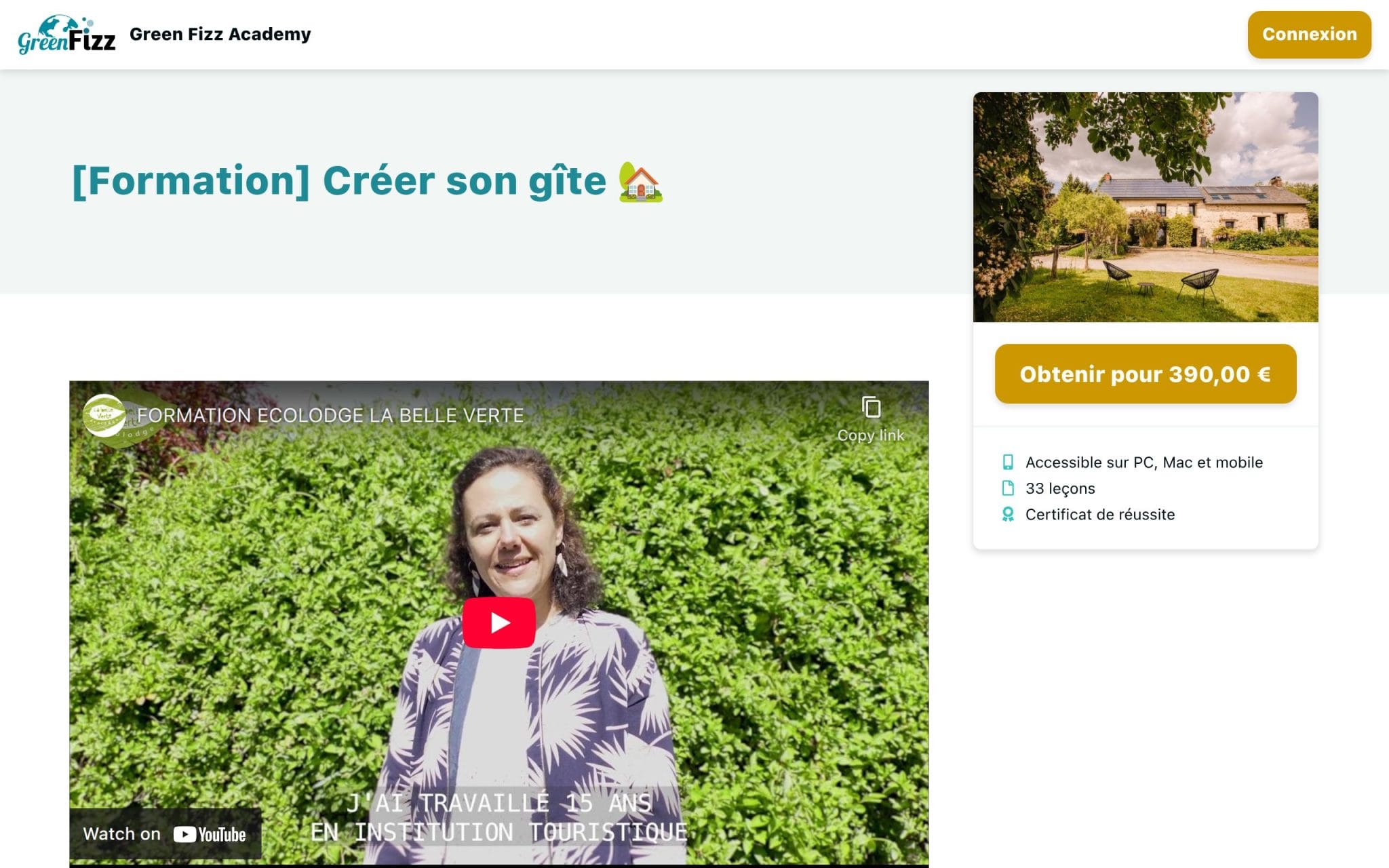 Créer son gßte - GreenFizz Academy