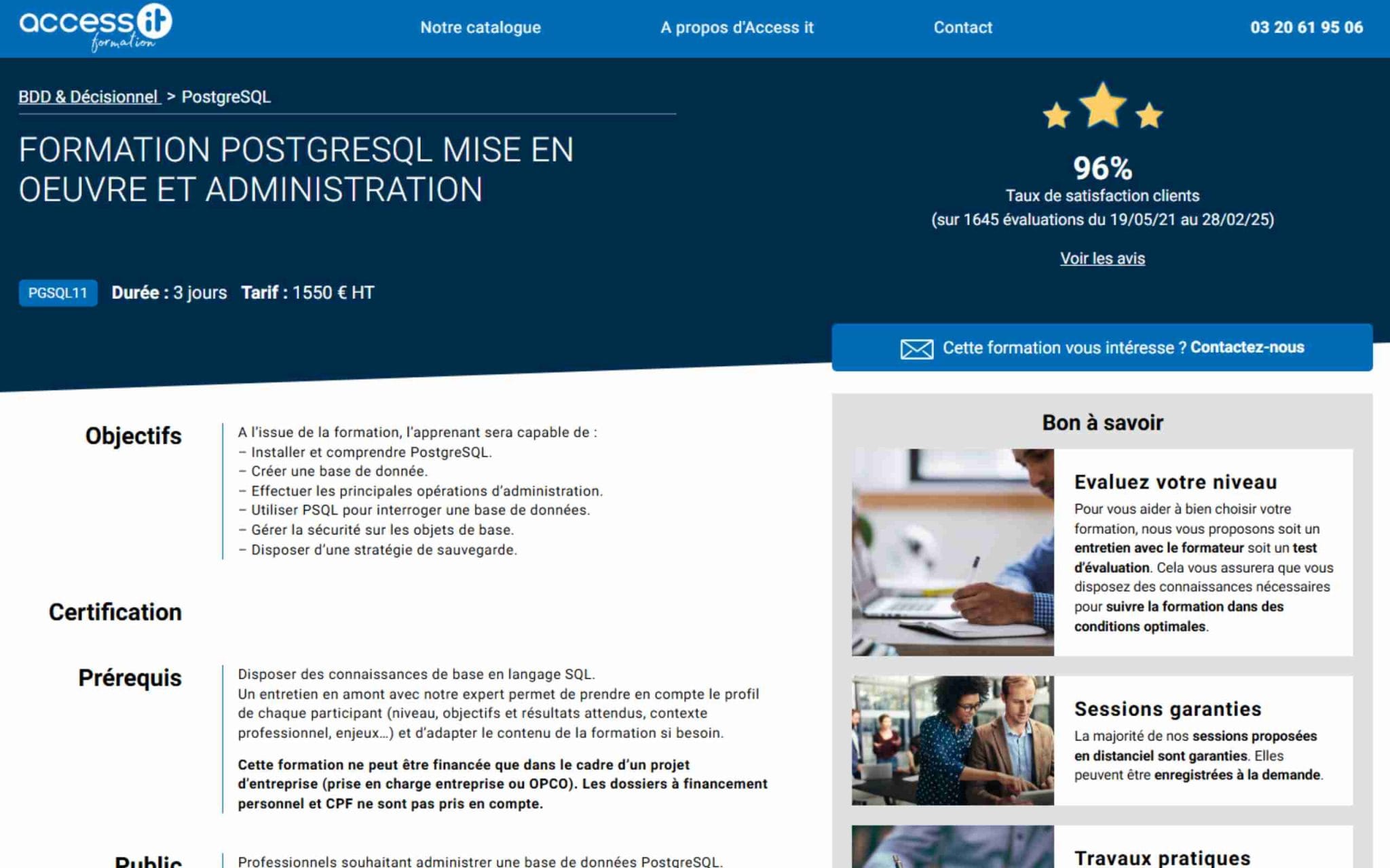 Formation PostgreSQL Mise en oeuvre et administration - Access IT