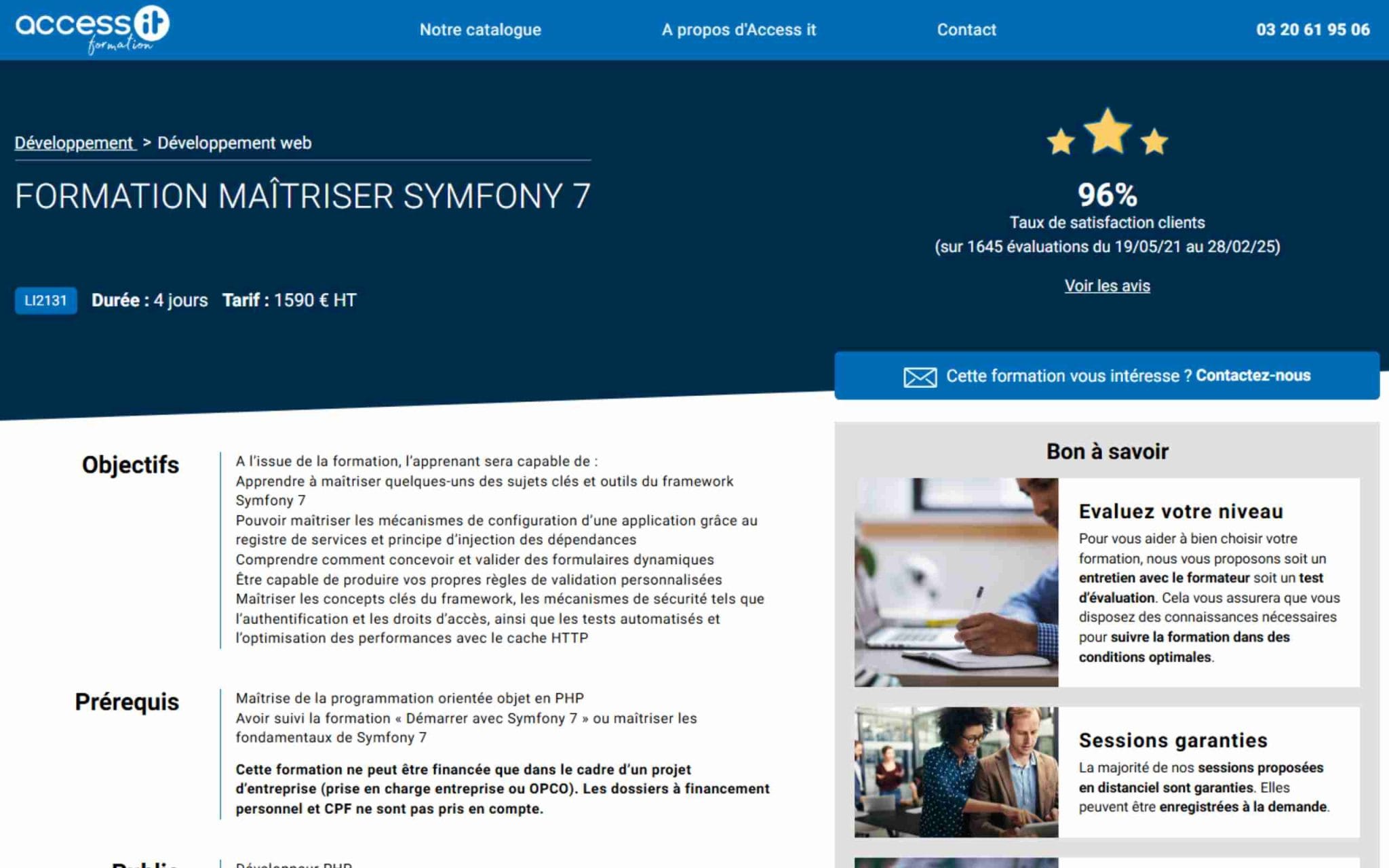 Formation MaĂźtriser Symfony 6 - Access IT
