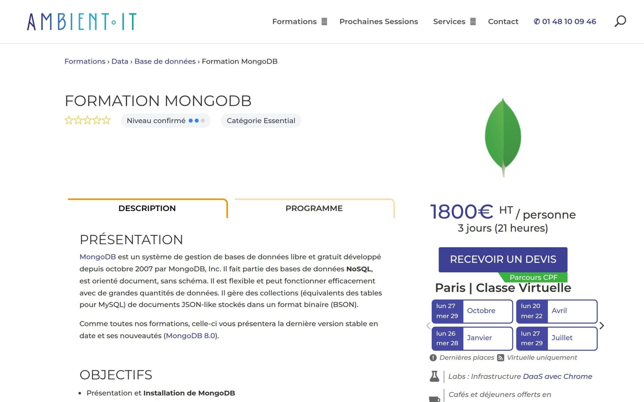 Formation MongoDB - Ambient IT