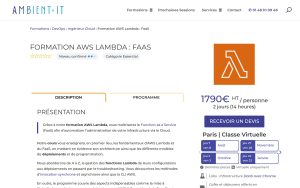 Formation AWS Lambda : FaaS – Ambient IT