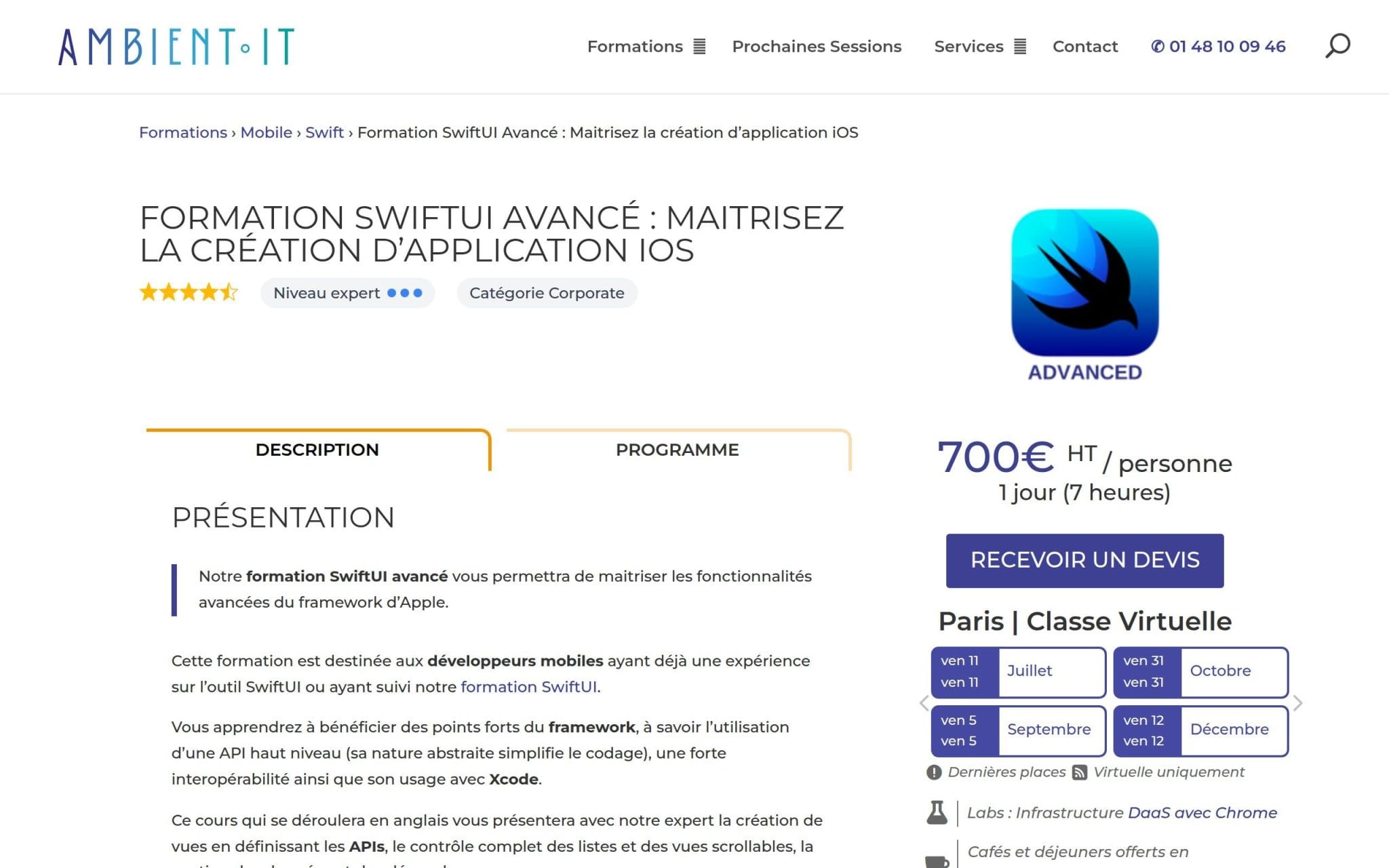 Formation SwiftUI AvancĂ© : Maitrisez la crĂ©ation dâapplication iOS - Ambient IT