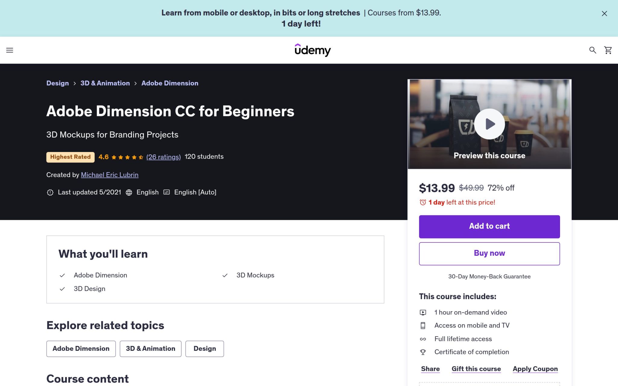 Adobe Dimension CC for Beginners - Udemy