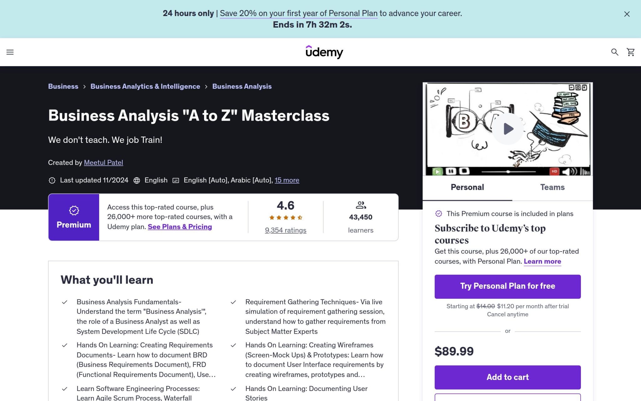 Business Analysis "A to Z" Masterclass - Udemy