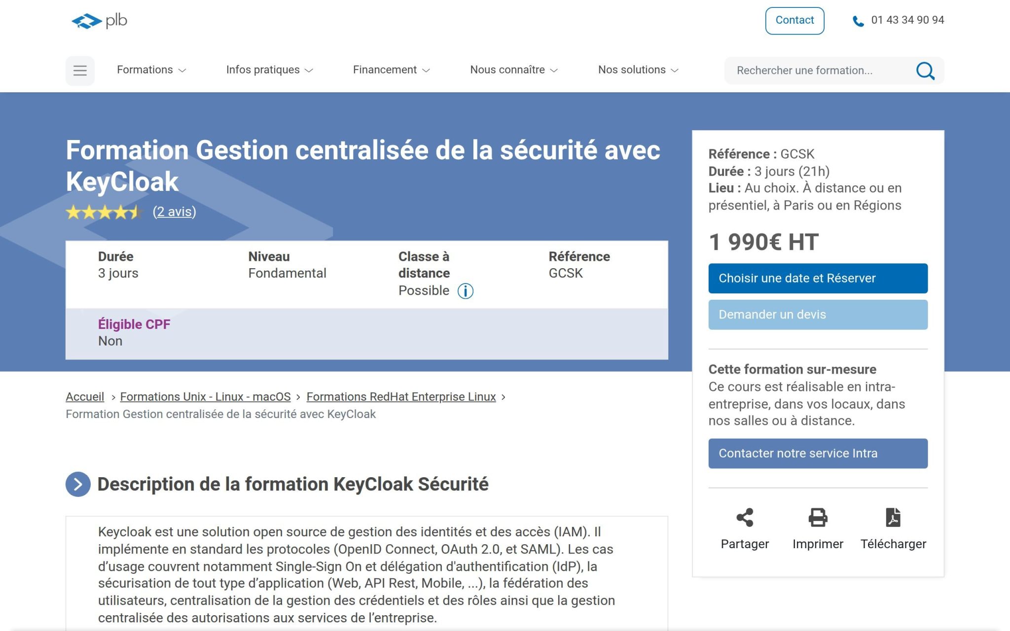 Formation Gestion centralisée de la sécurité avec KeyCloak - Plb Consultant