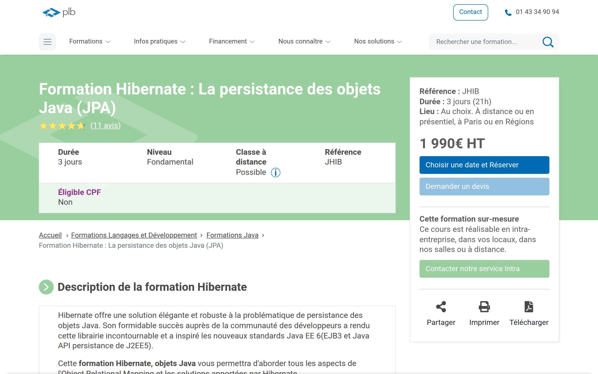 Formation Hibernate : La persistance des objets Java (JPA) - Plb Consultant
