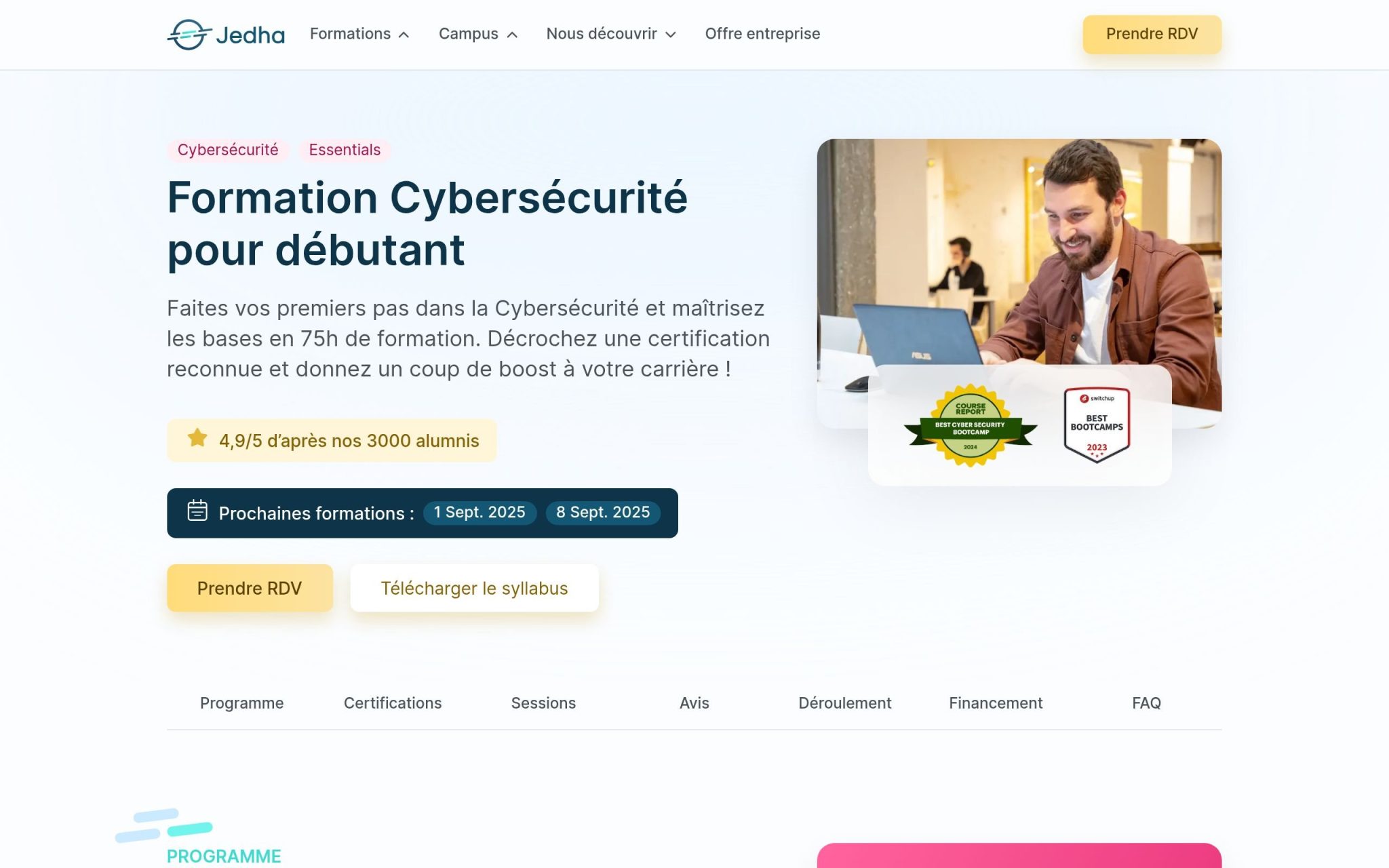 Formation Cybersécurité pour débutant - Jedha