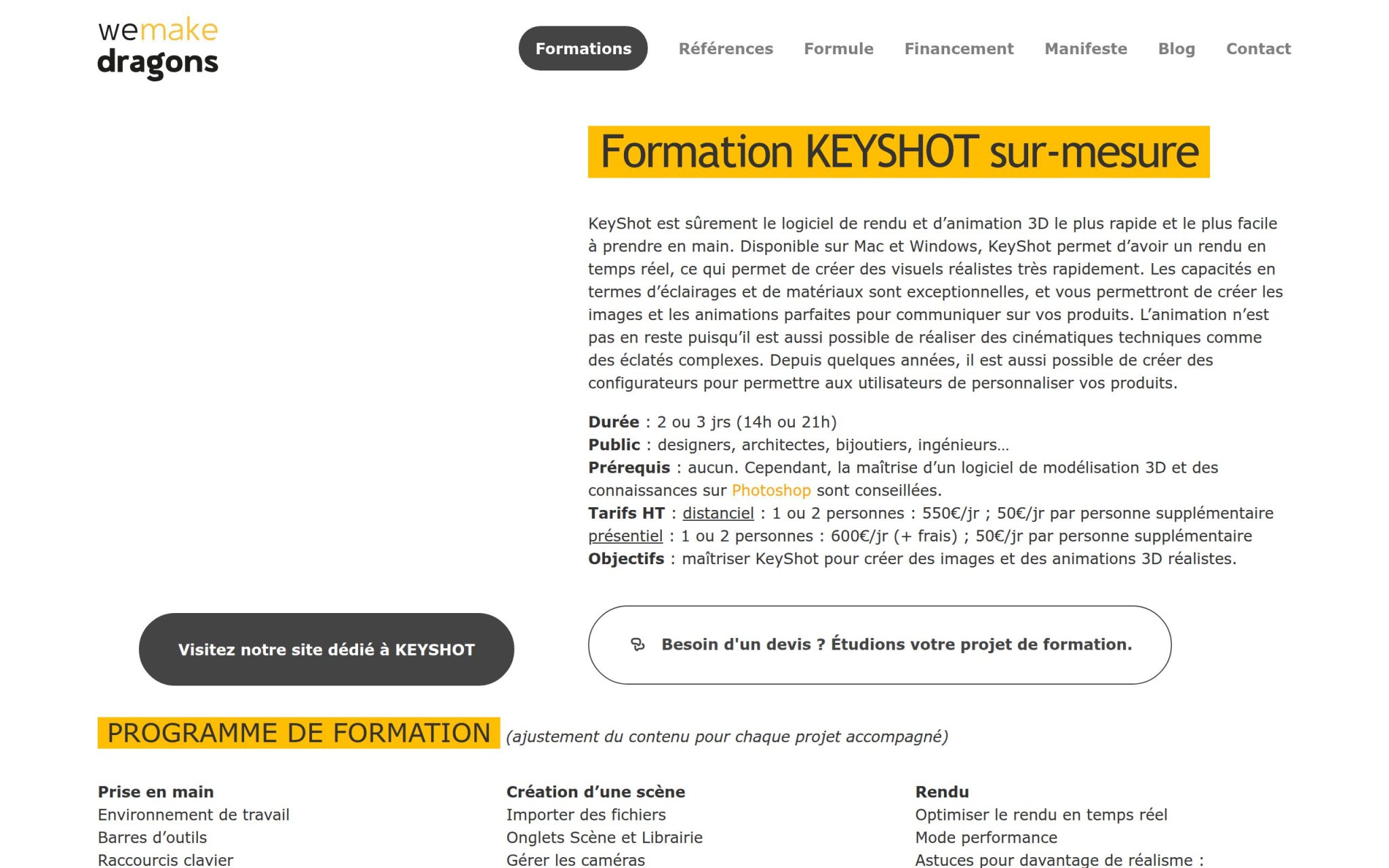 Formation KEYSHOT sur-mesure - We Make Dragons