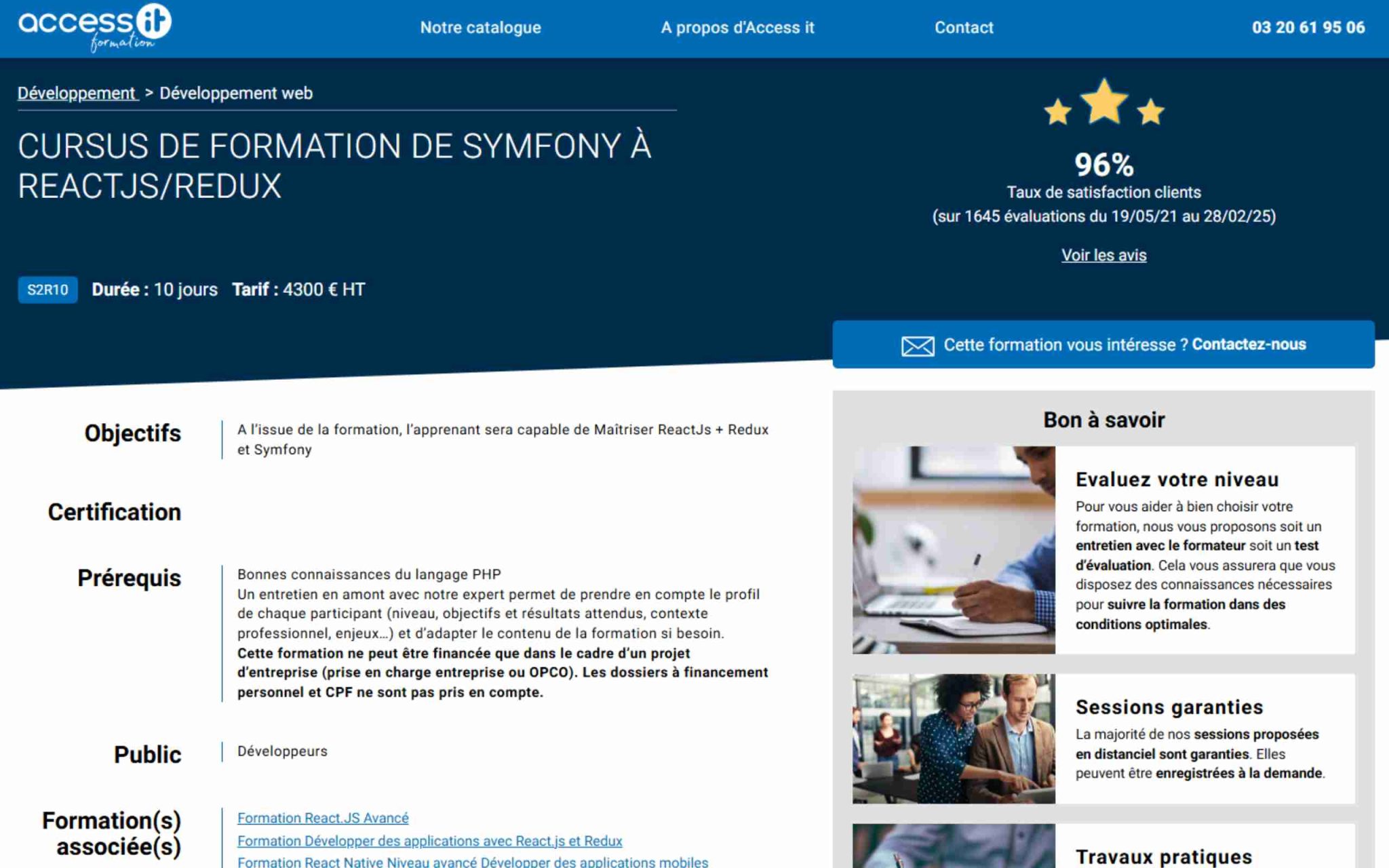 Cursus de formation de Symfony Ă ReactJs/Redux - Access IT