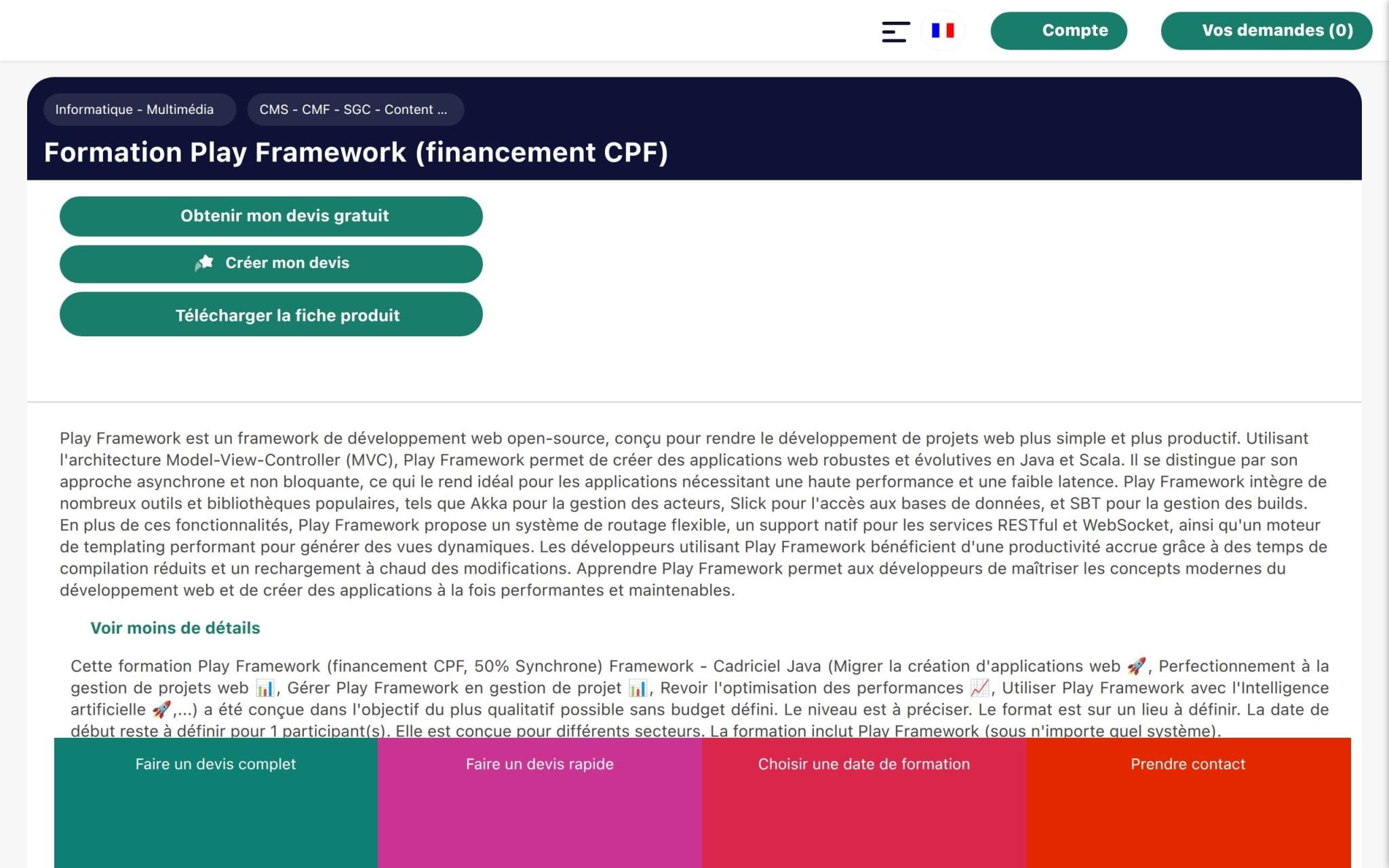 Formation Play Framework - Optédif Formation
