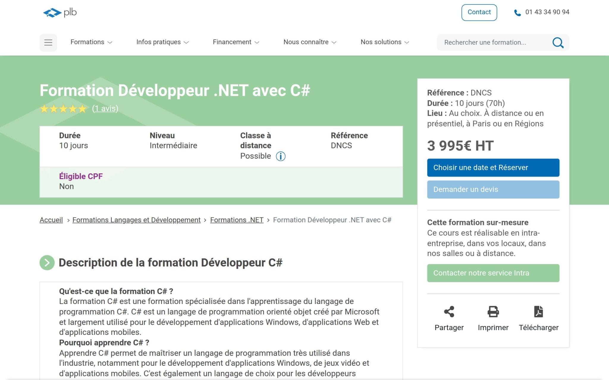 Formation Développeur .NET avec C# - Plb Consultant