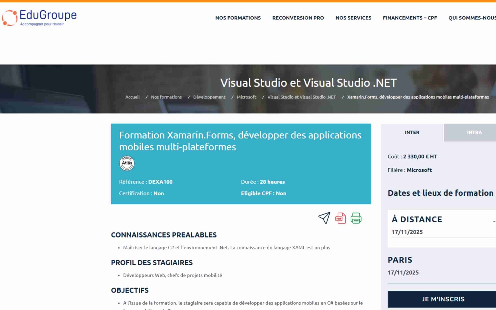 Formation Xamarin.Forms - EduGroupe