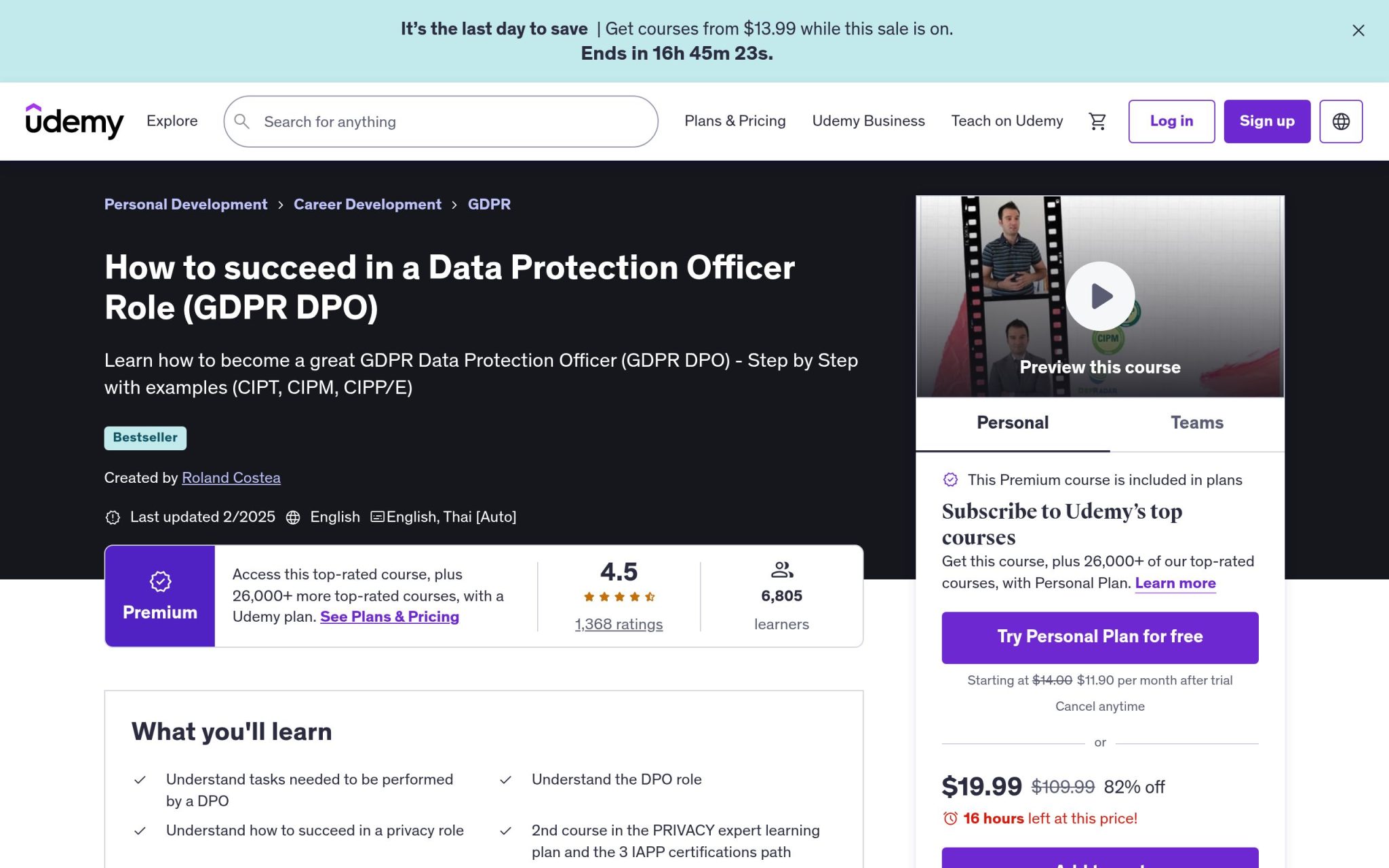 Comment réussir dans le rÎle de délégué à la protection des données (RGPD DPO) - Udemy