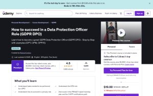 Comment réussir dans le rôle de délégué à la protection des données (RGPD DPO) – Udemy