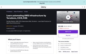Learn automating AWS infrastructure by Terraform, CICD, K3S – Udemy