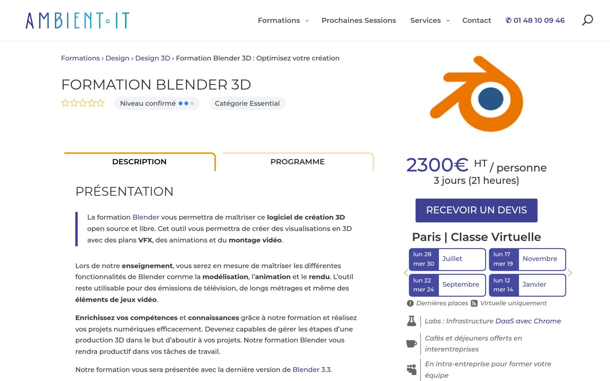 Formation Blender 3D - Ambient IT