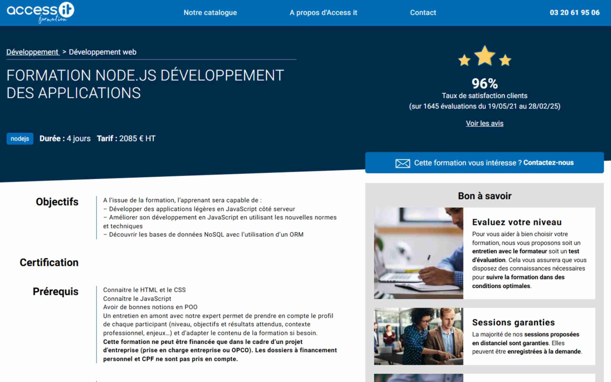 Formation Node.js Développement des applications - Access IT