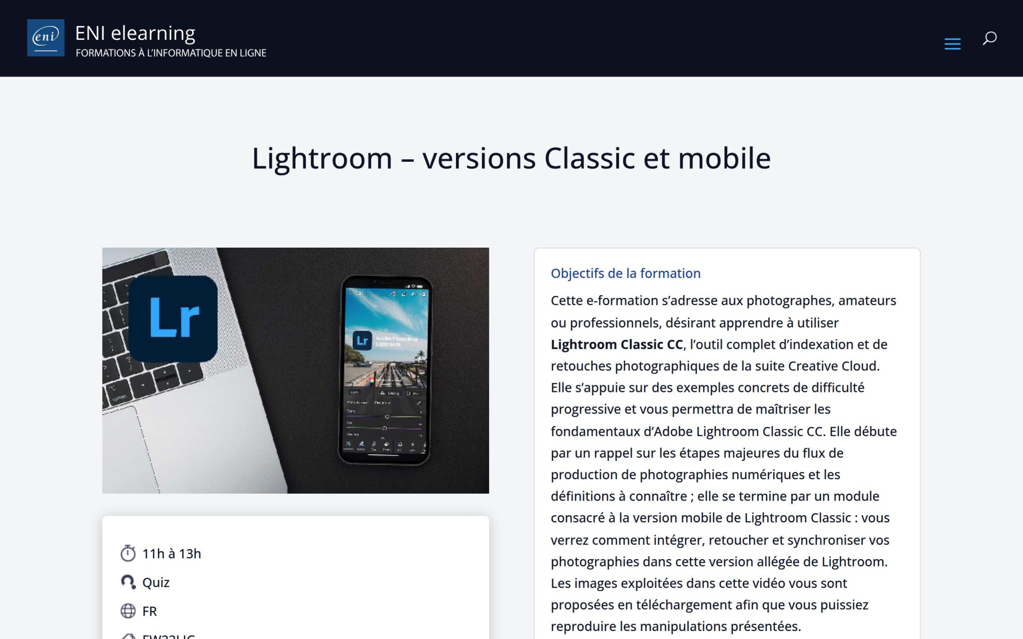 Lightroom – versions Classic et mobile - ENI