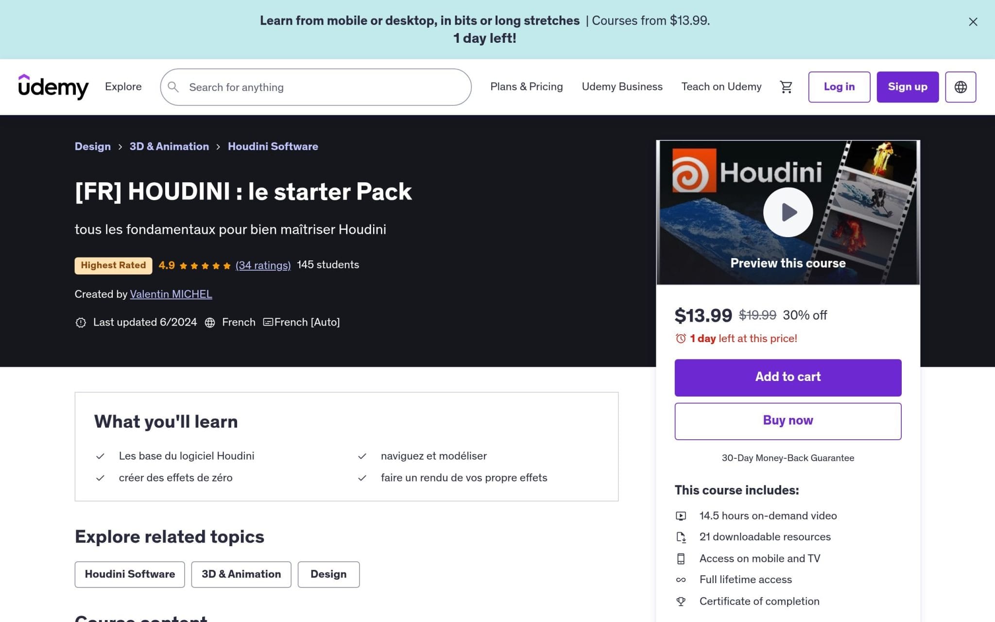 HOUDINI : le starter Pack - Udemy