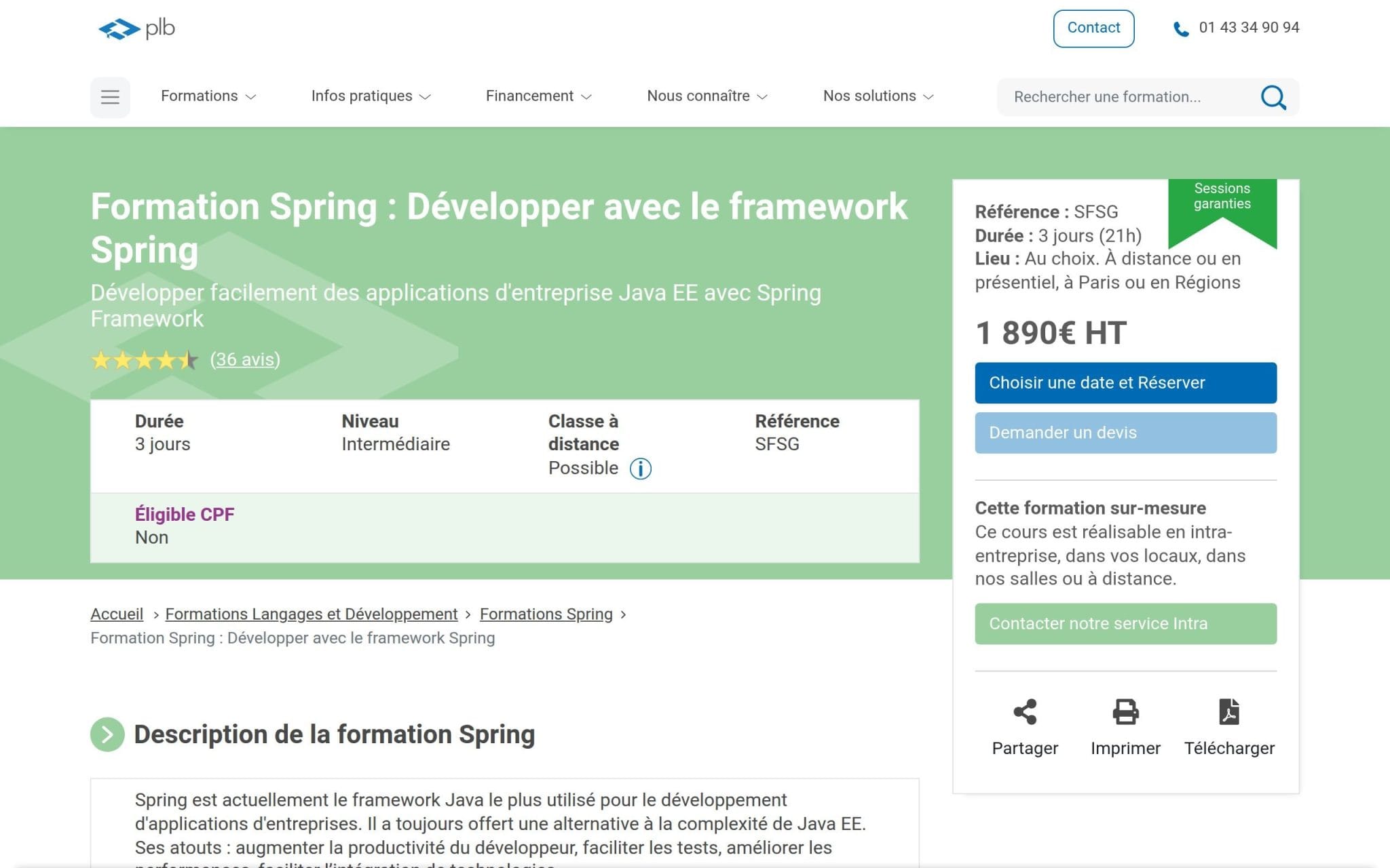 Formation Spring : Développer avec le framework Spring - Plb Consultant