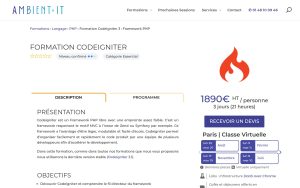 Formation CodeIgniter – Ambient IT