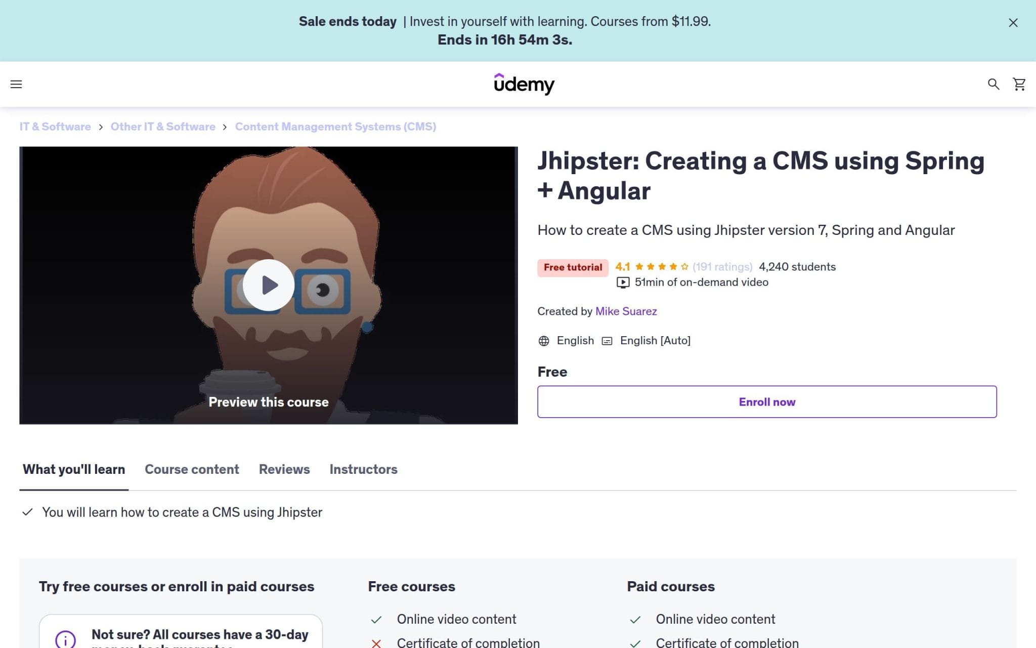Jhipster: Creating a CMS using Spring + Angular - Udemy