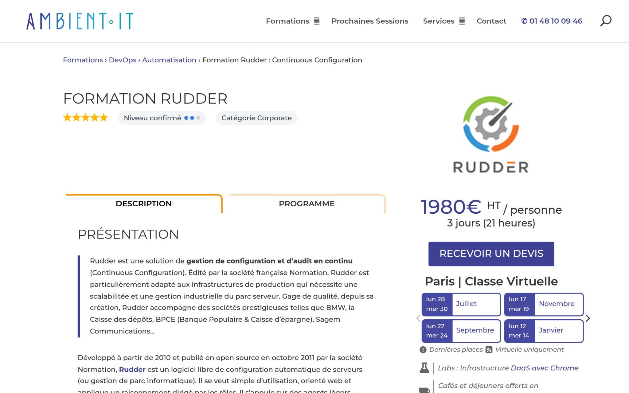 Formation Rudder - Ambient IT