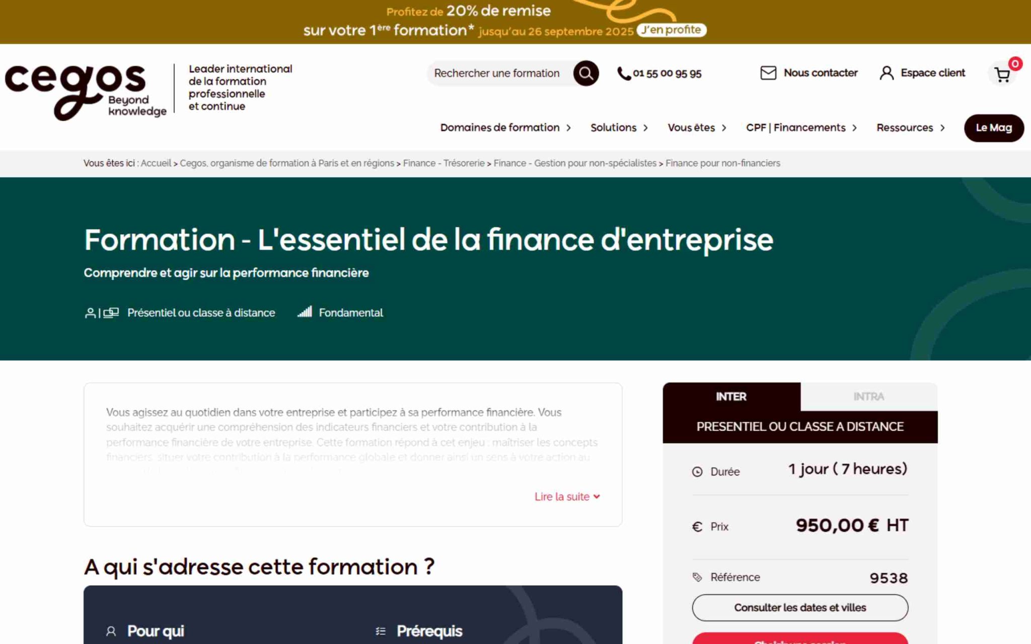 Formation - L'essentiel de la finance d'entreprise - Cegos