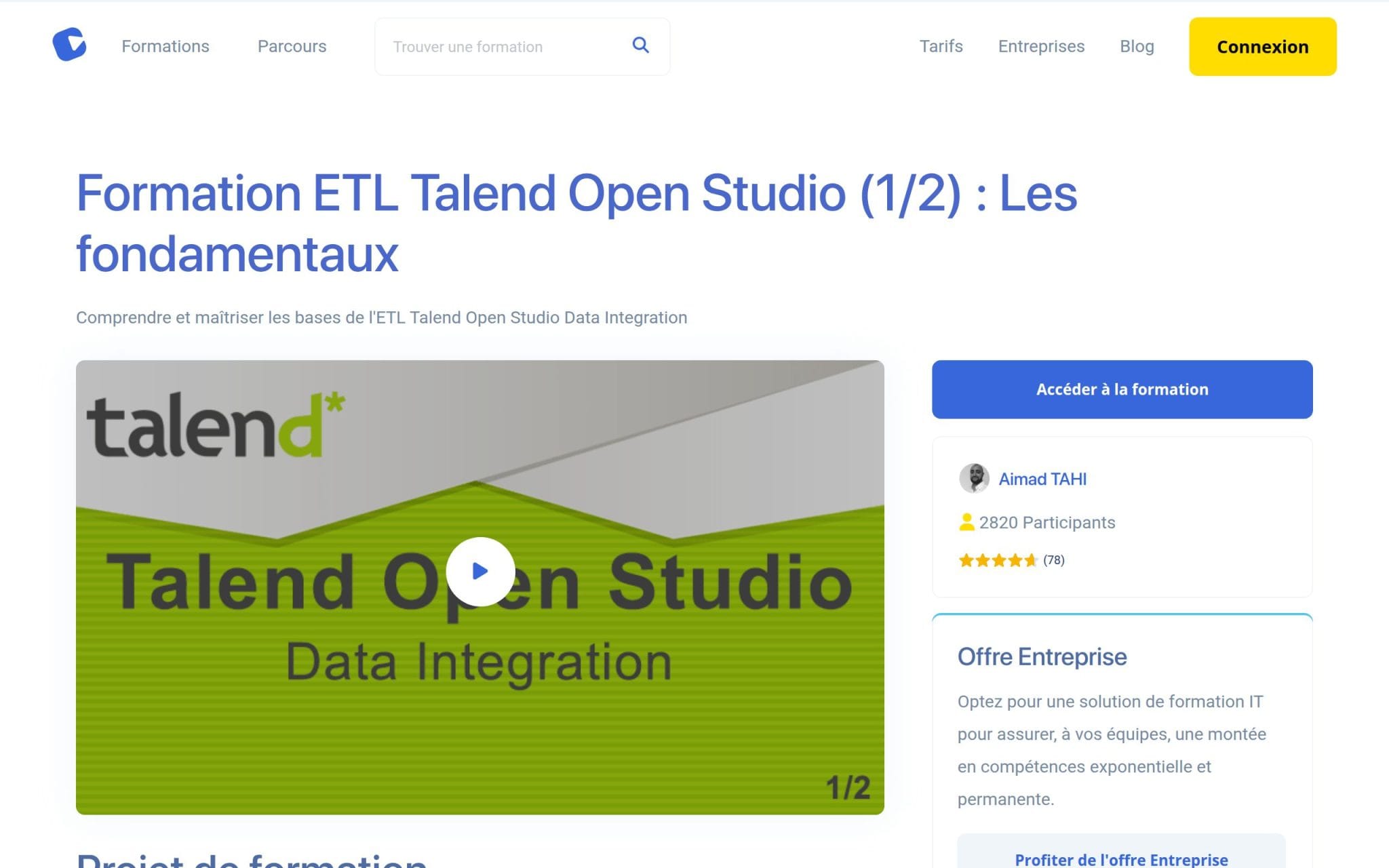 Formation ETL Talend Open Studio (1/2) : Les fondamentaux - Alphorm