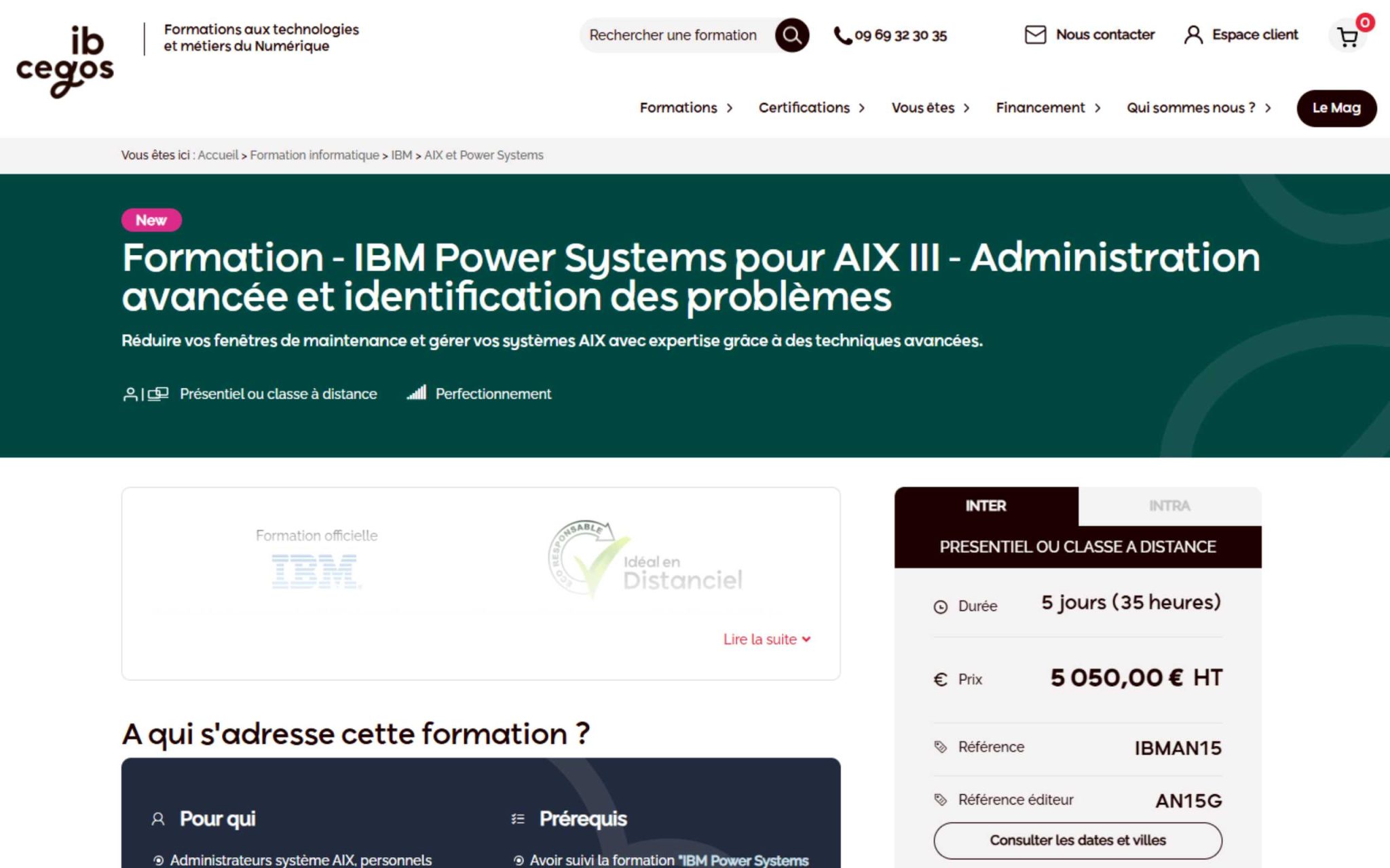 Formation - IBM Power Systems pour AIX III - ib Cegos