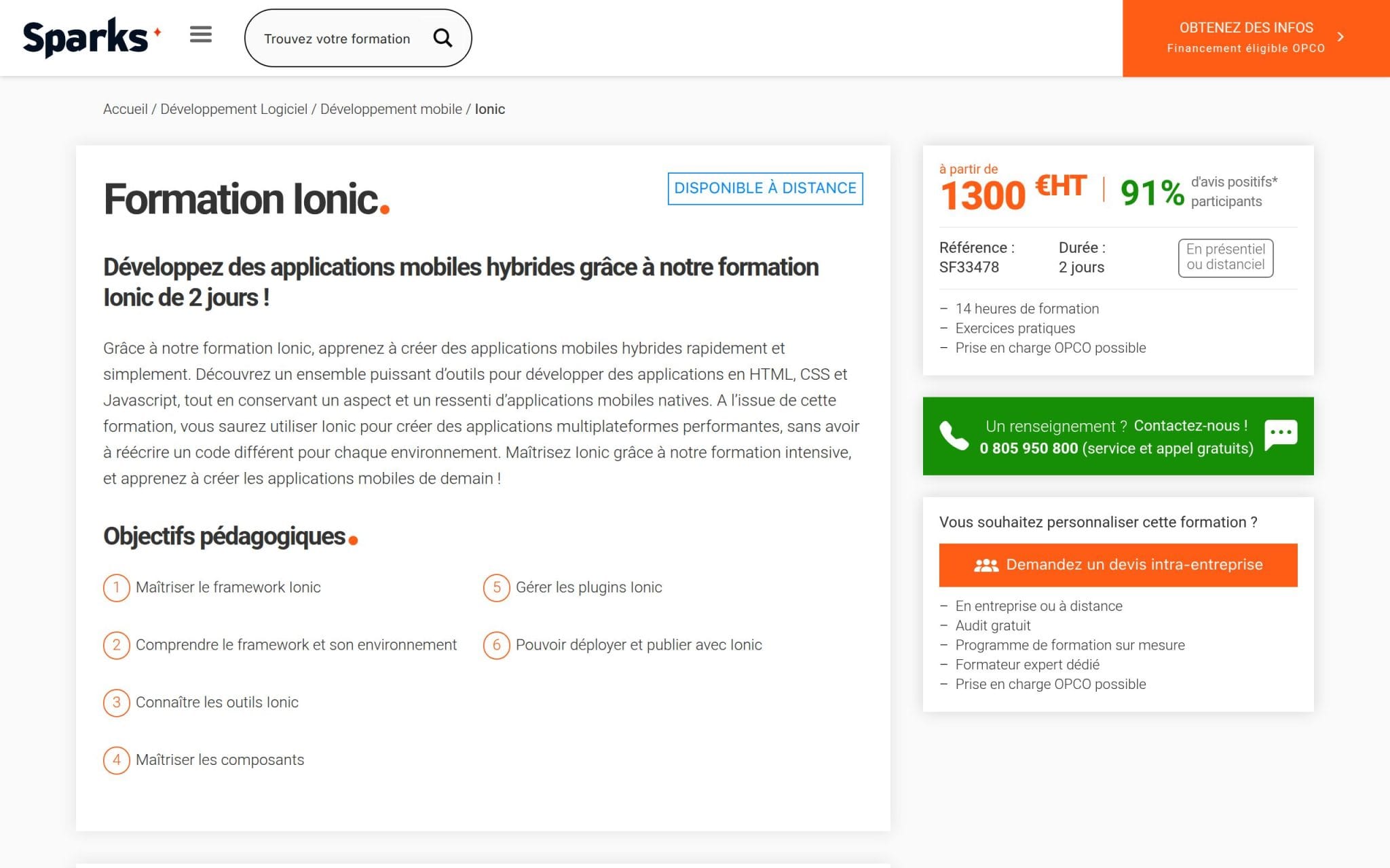 Formation Ionic - Sparks