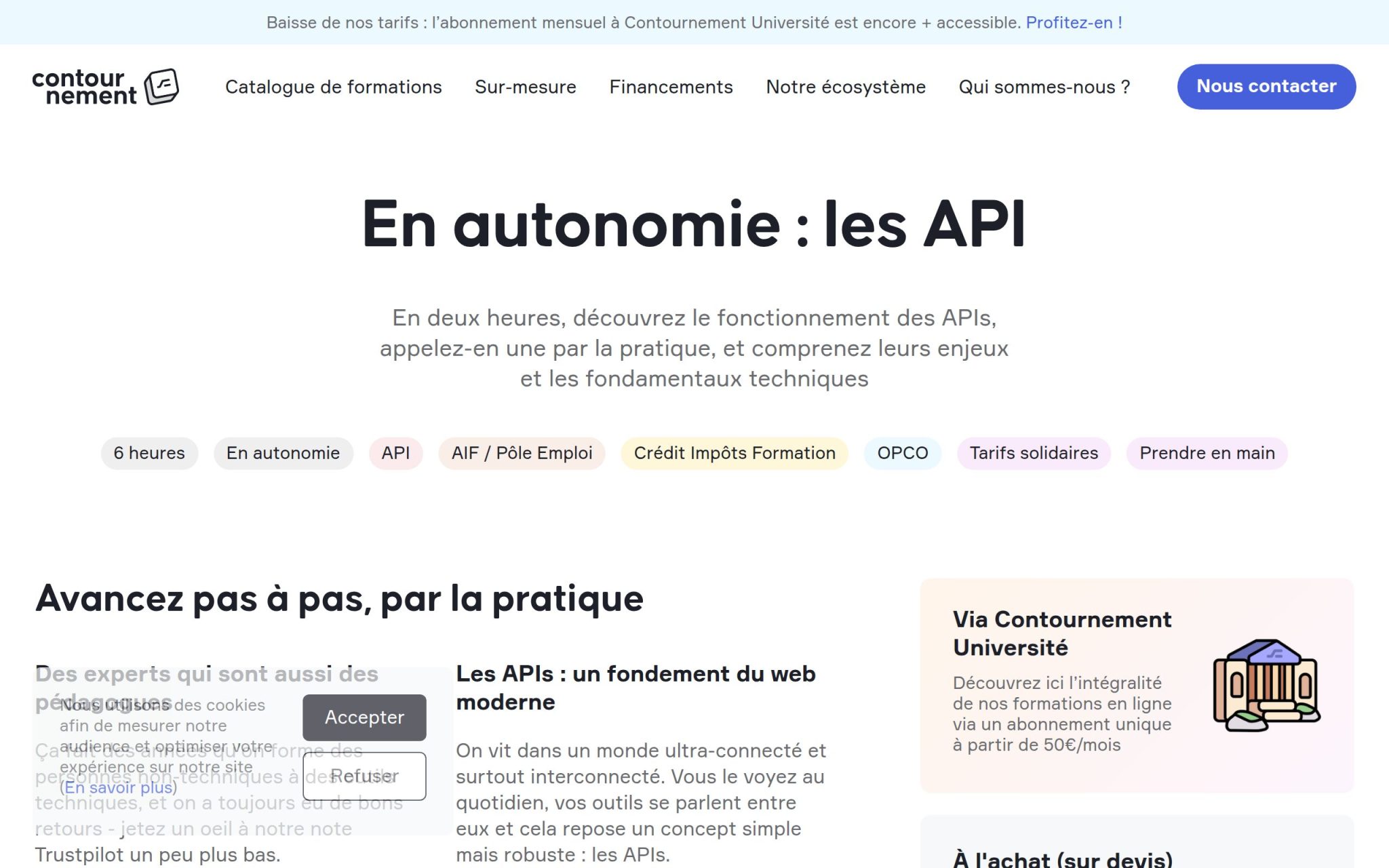 Formation les API - Contournement