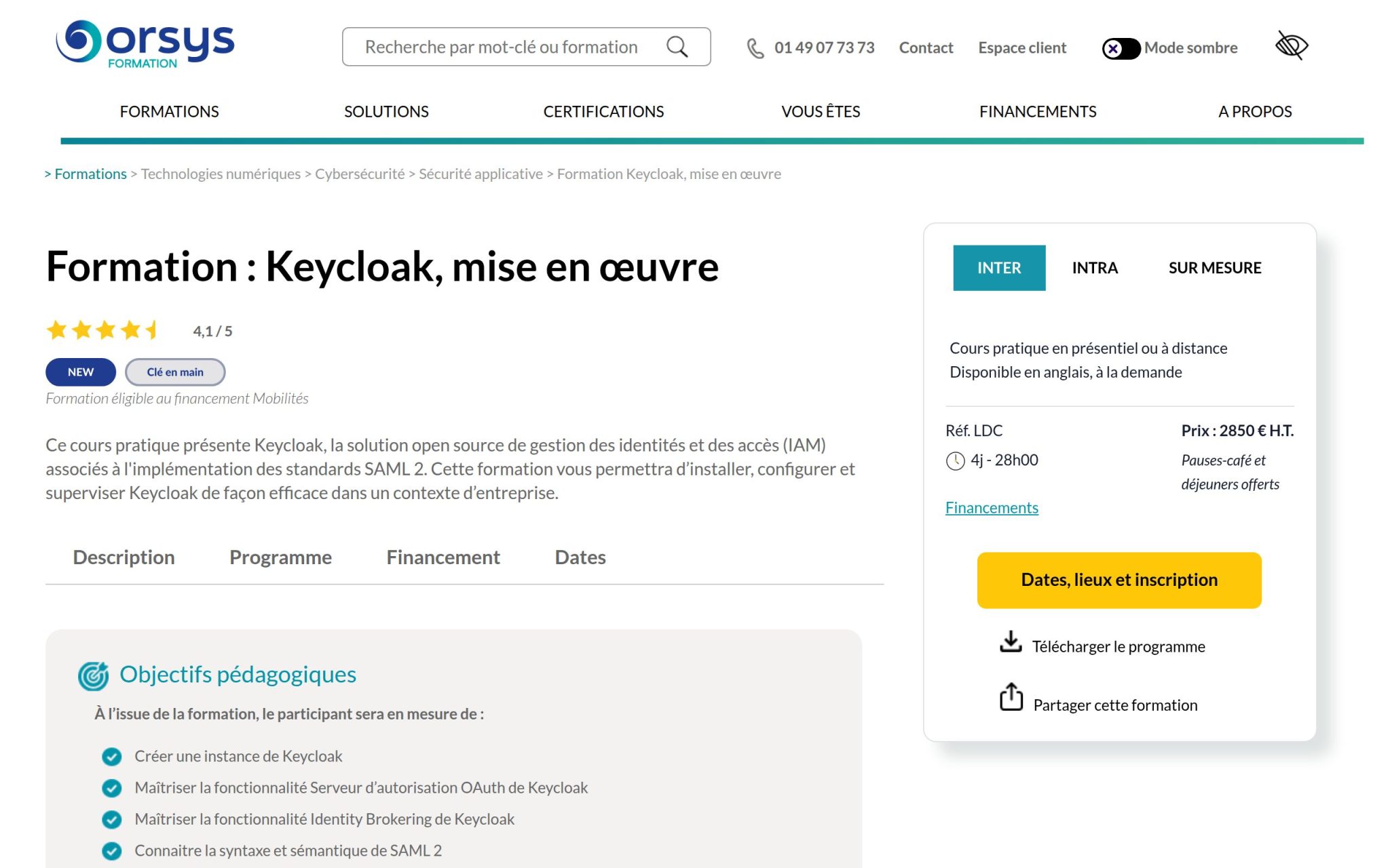 Formation : Keycloak, mise en œuvre - Orsys