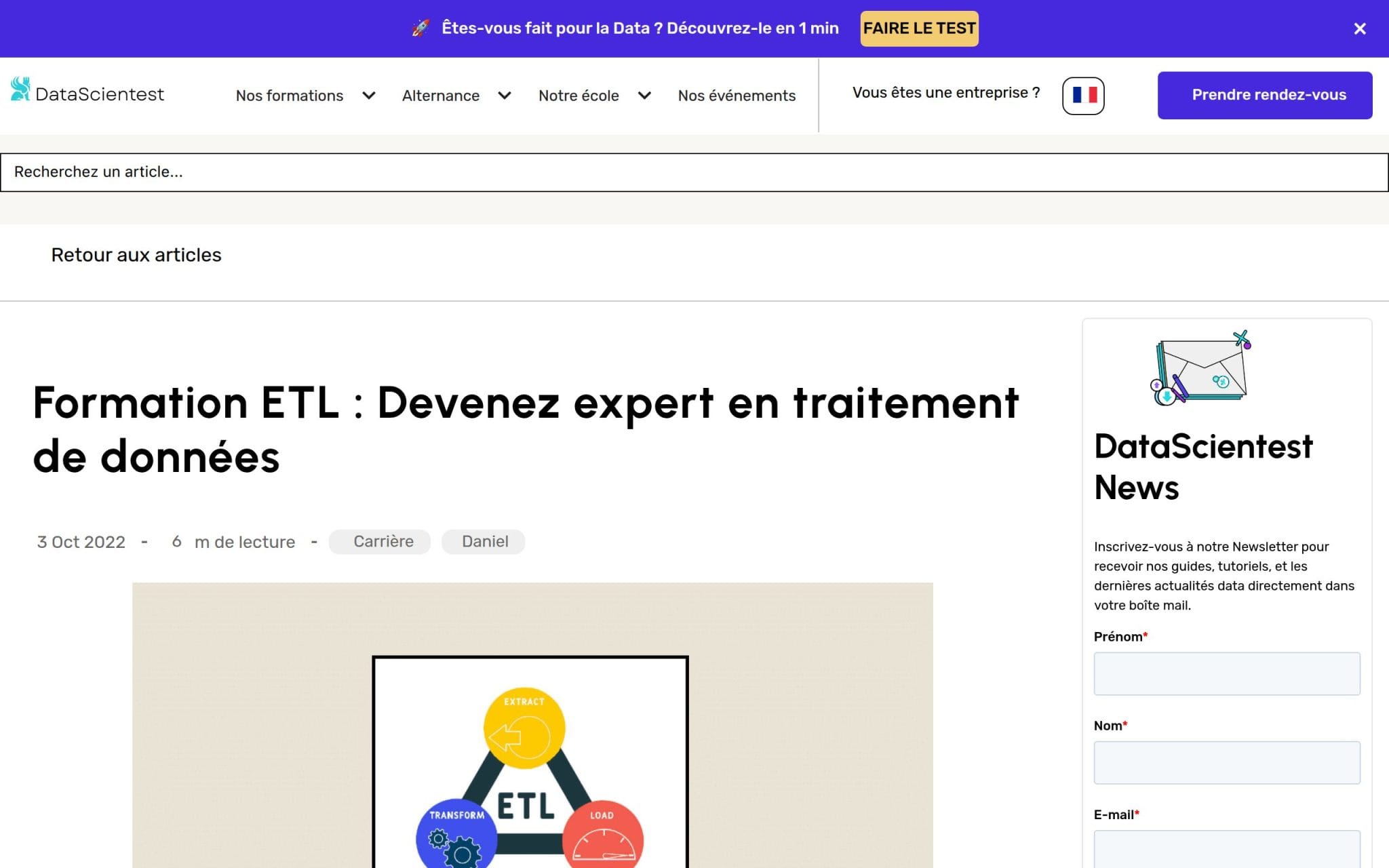 Formation ETL : Devenez expert en traitement de données - Datascientest.com