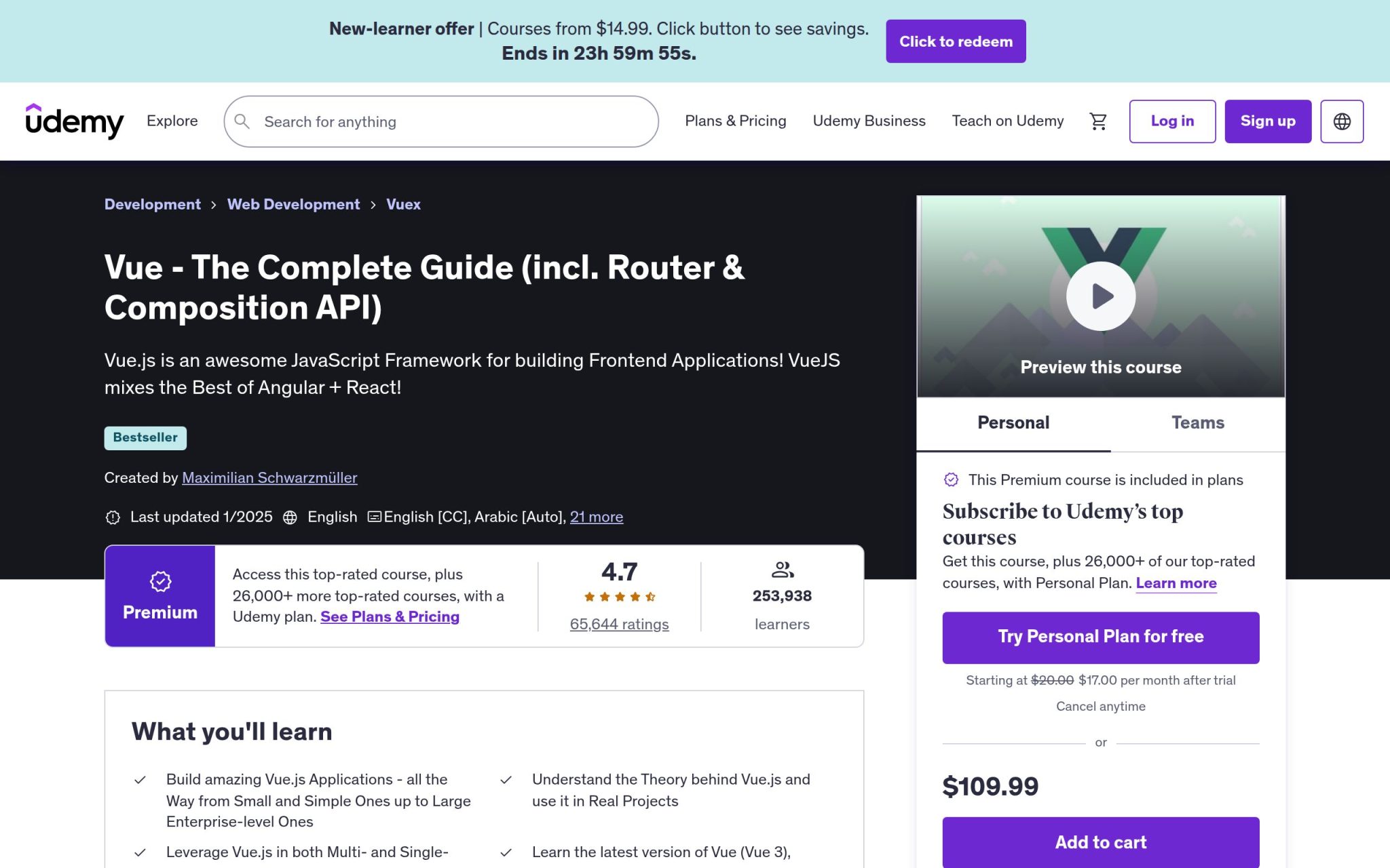Vue - The Complete Guide - Udemy
